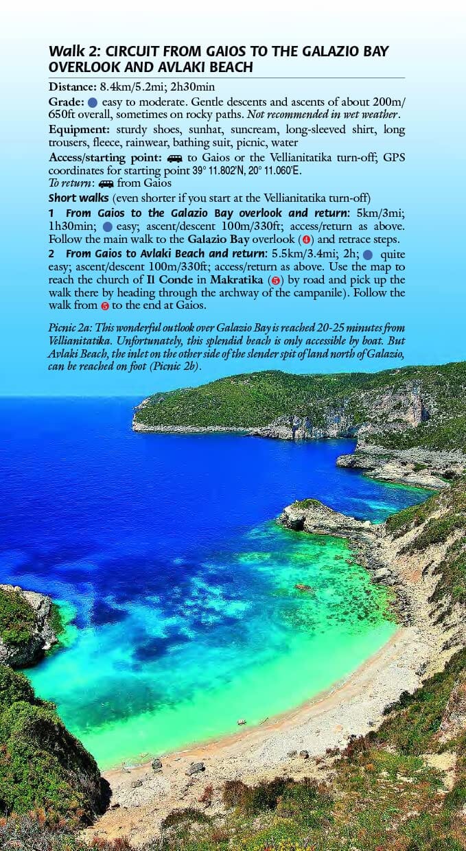 Guide de randonnées (en anglais) - Paxos | Sunflower guide de randonnée Sunflower