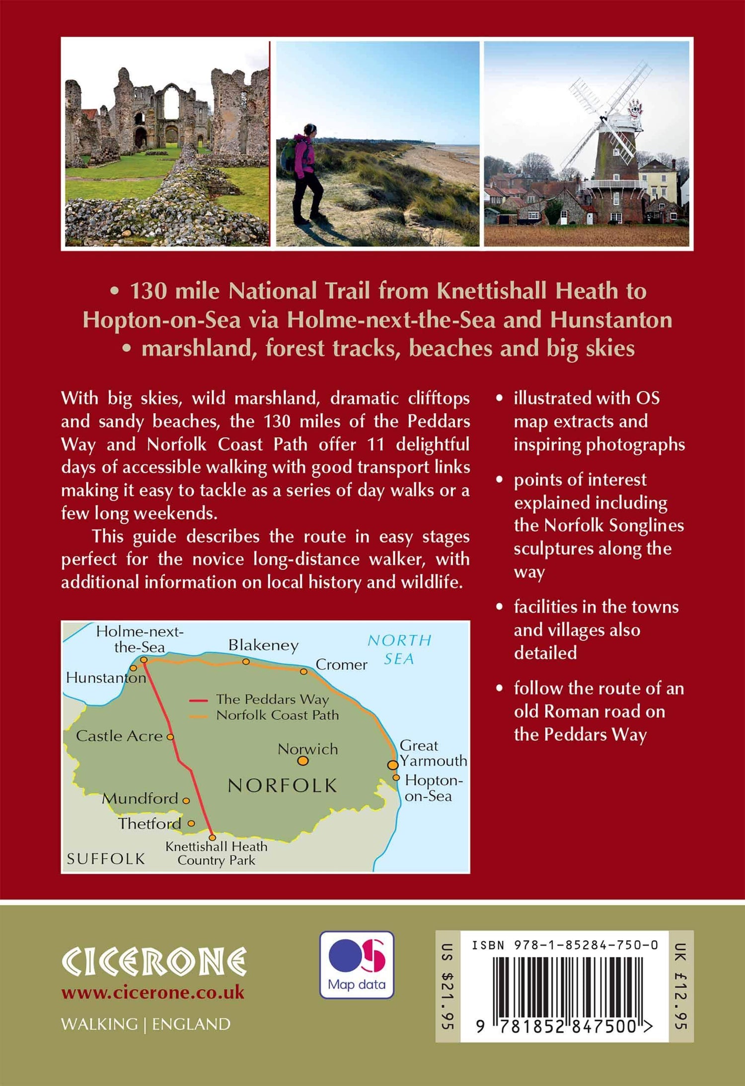 Guide de randonnées (en anglais) - Peddars Way & Norfolk Coast Path (Angleterre) | Cicerone guide de randonnée Cicerone 