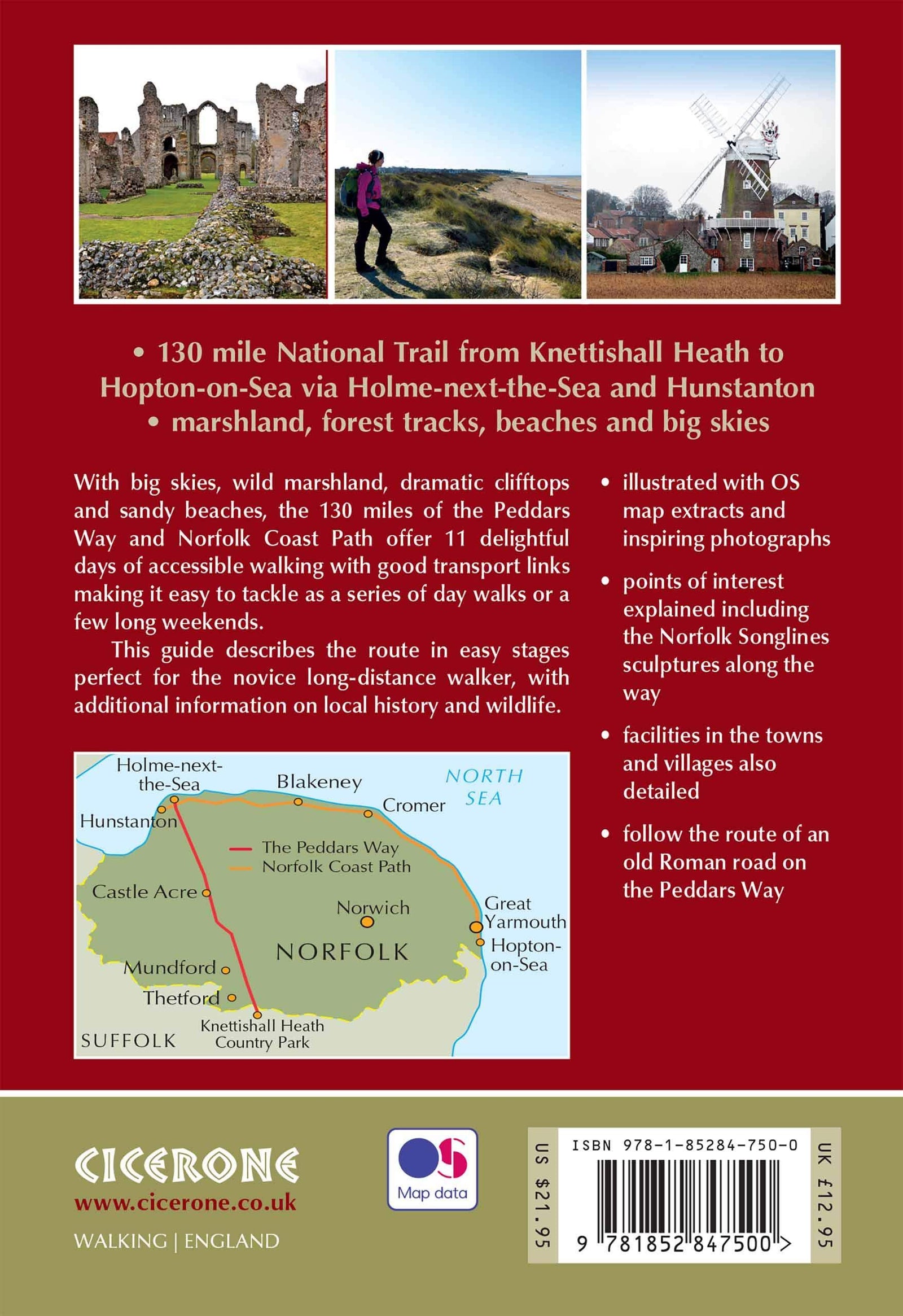 Guide de randonnées (en anglais) - Peddars Way & Norfolk Coast Path (Angleterre) | Cicerone guide de randonnée Cicerone 