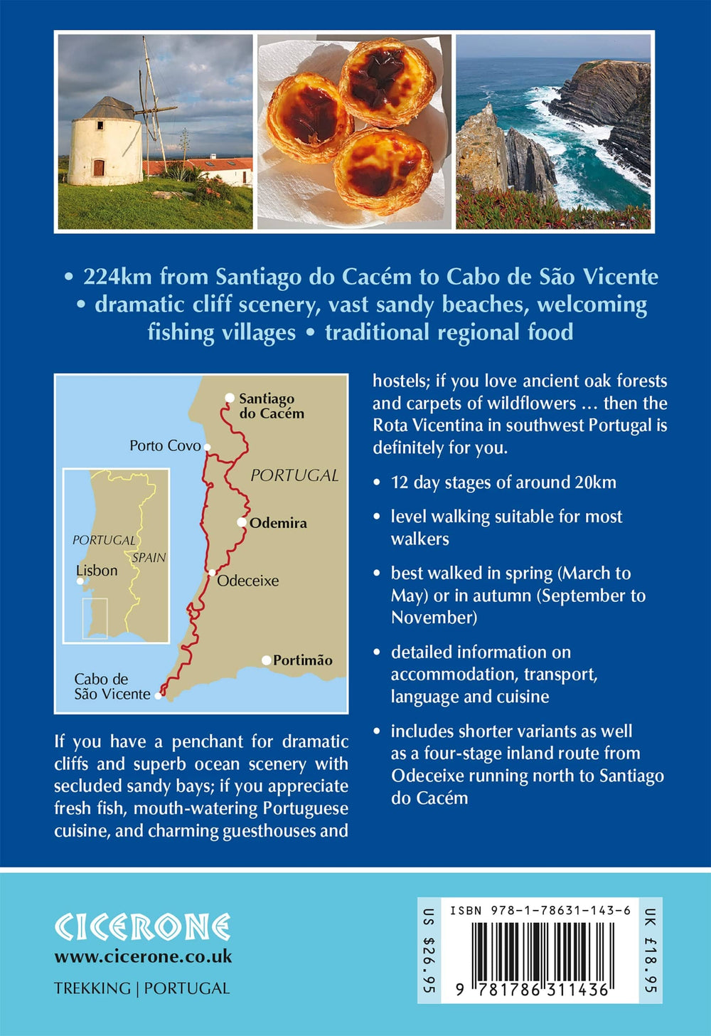 Guide de randonnées (en anglais) - Portugal's Rota Vicentina: Alentejo & Algarve Coastal Route | Cicerone guide petit format Cicerone 