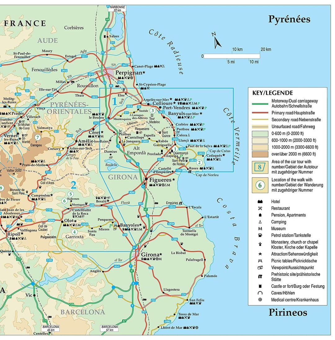 Guide de randonnées (en anglais) - Pyrenees | Sunflower guide petit format Sunflower 
