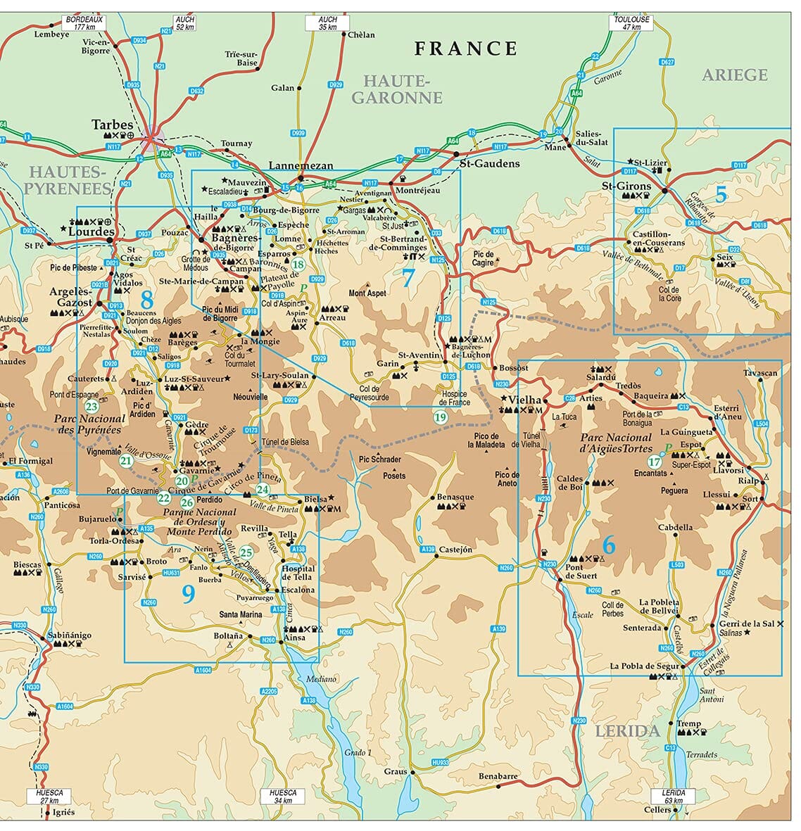 Guide de randonnées (en anglais) - Pyrenees | Sunflower guide de randonnée Sunflower