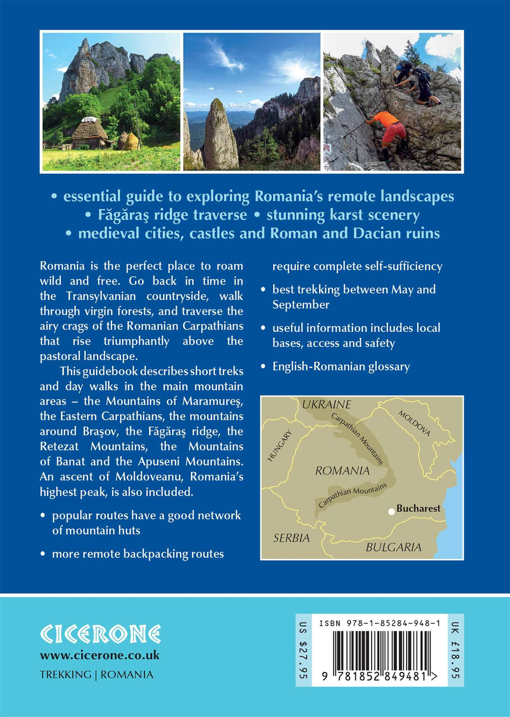 Guide de randonnées (en anglais) - Romania mountains | Cicerone guide de randonnée Cicerone 
