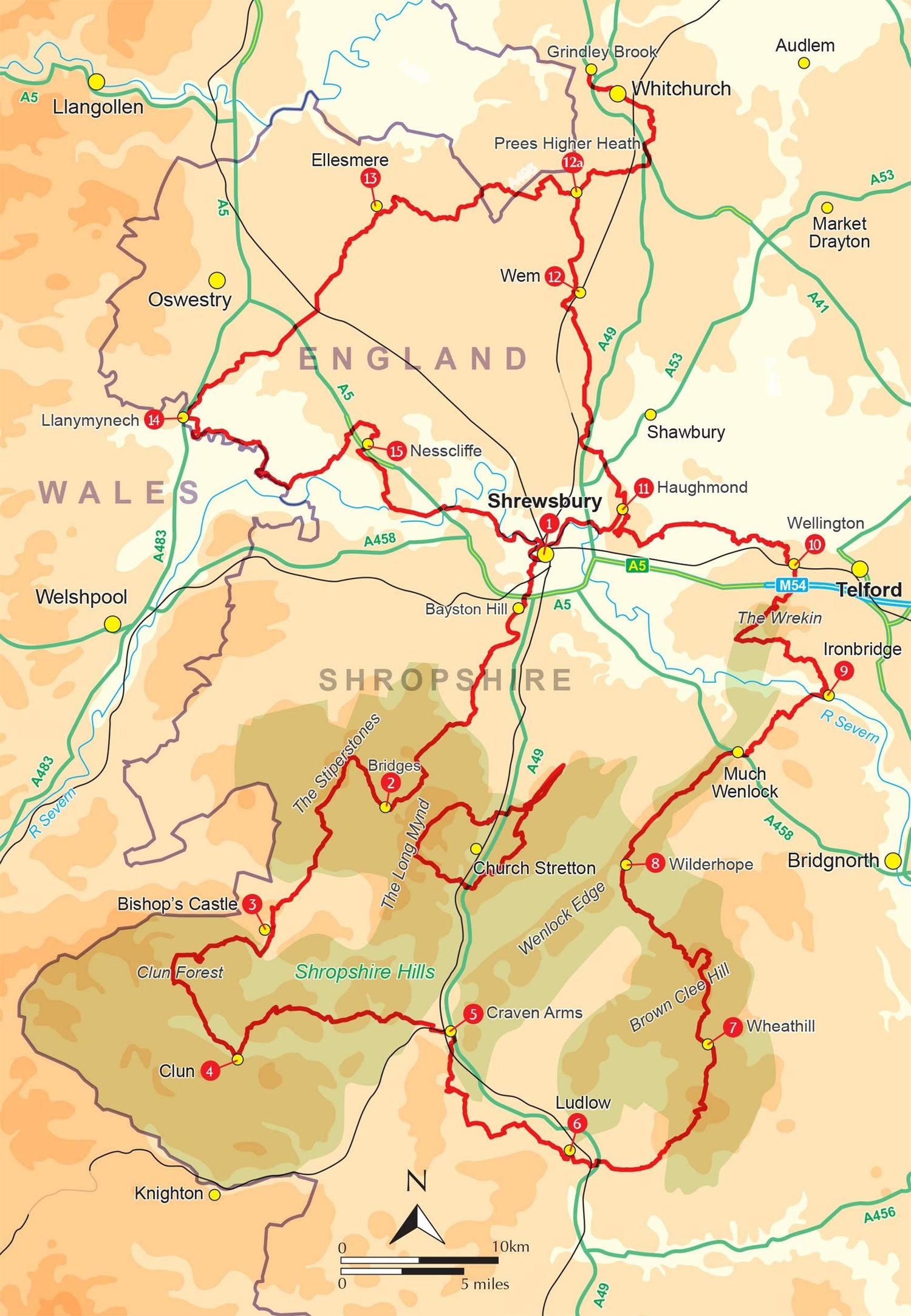 Guide de randonnées (en anglais) - Shropshire Way | Cicerone guide de randonnée Cicerone 