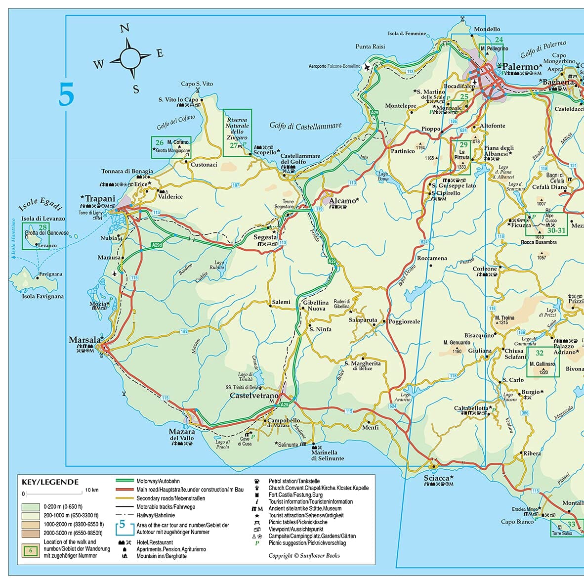 Guide de randonnées (en anglais) - Sicily | Sunflower guide de randonnée Sunflower 