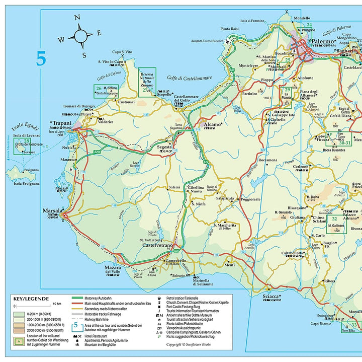 Guide de randonnées (en anglais) - Sicily | Sunflower guide de randonnée Sunflower 