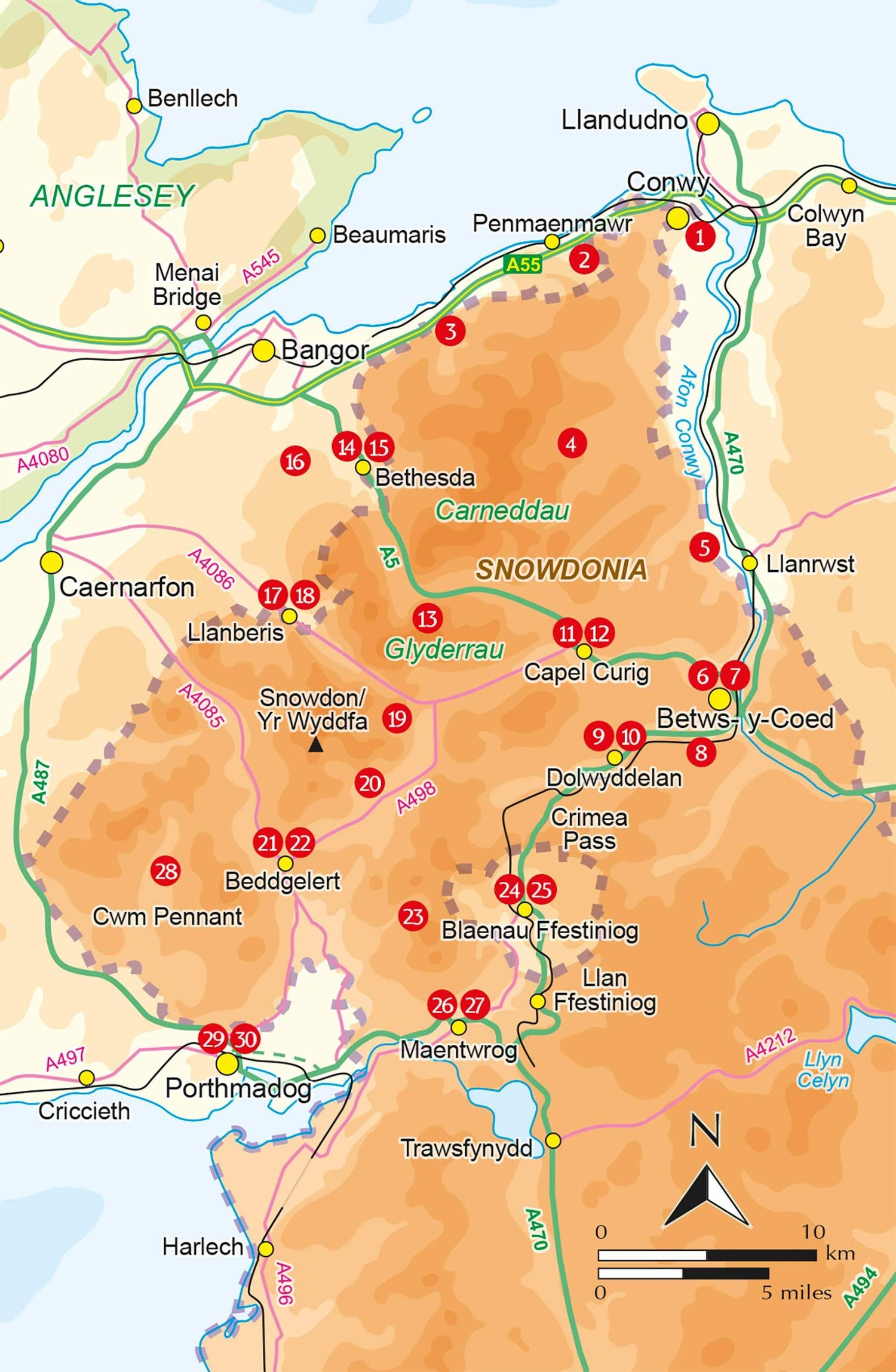 Guide de randonnées (en anglais) - Snowdonia North : Snowdon, the Ogwen and Conwy Valleys & the coast | Cicerone guide de randonnée Cicerone 