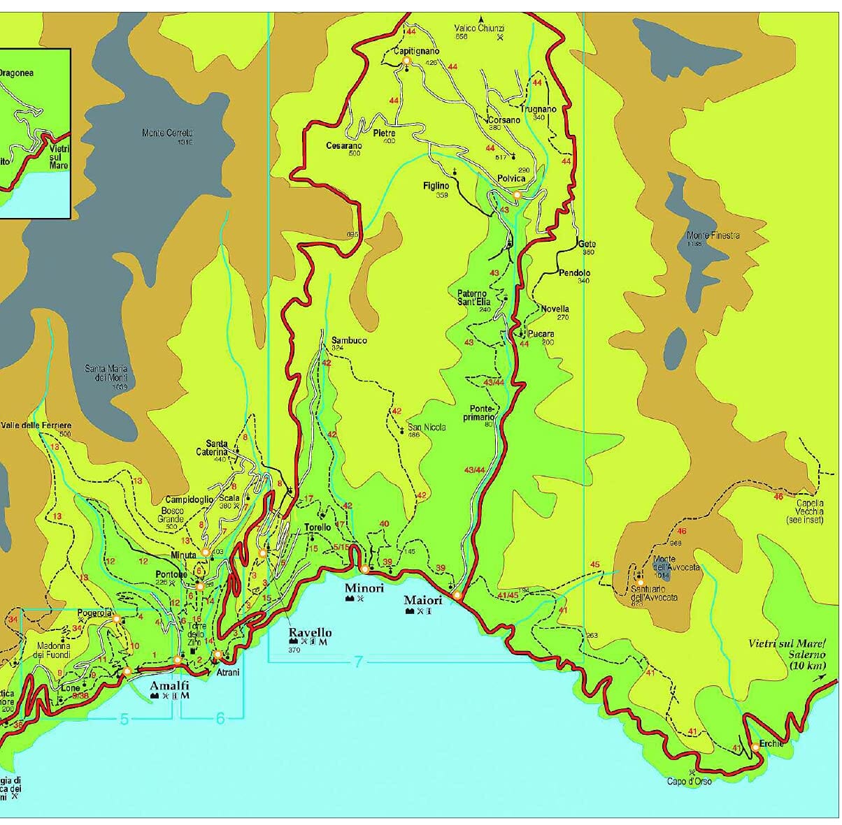 Guide de randonnées (en anglais) - Sorrento, Amalfi Coast & Capri | Sunflower guide de randonnée Sunflower 