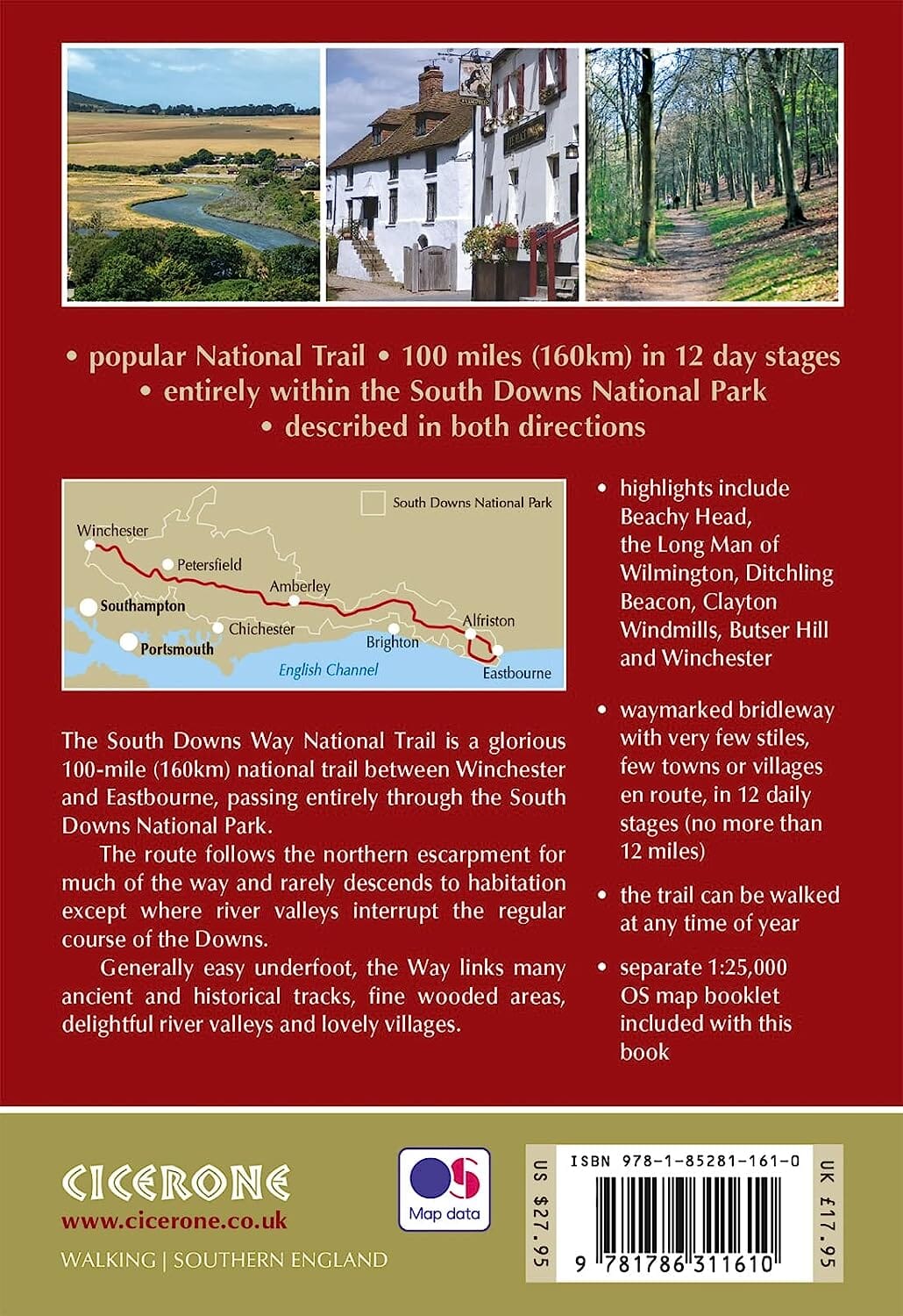 Guide de randonnées (en anglais) - South Downs Way National Trail, between Eastborne & Winchester | Cicerone guide de randonnée Cicerone 