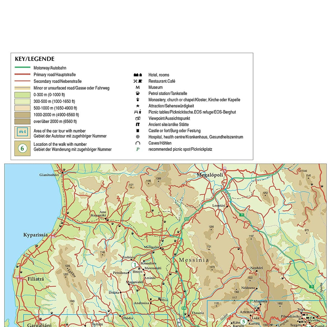 Guide de randonnées (en anglais) - Southern Peloponnese | Sunflower guide de randonnée Sunflower 