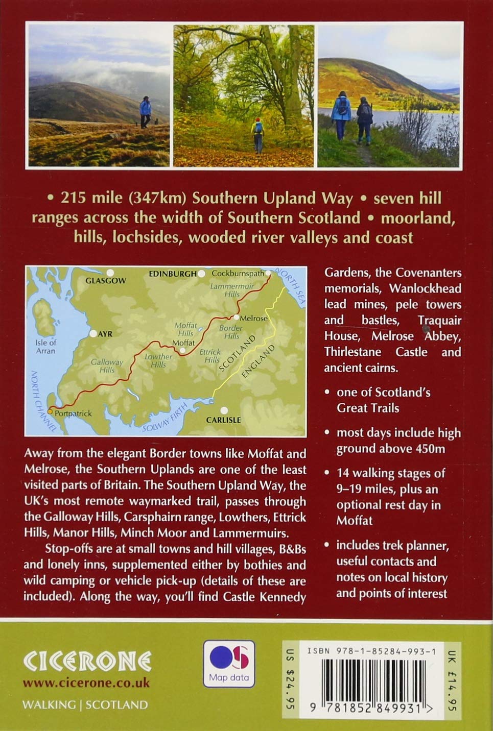 Guide de randonnées (en anglais) - Southern Upland Way - Scotland's coast to coast trail | Cicerone guide de randonnée Cicerone 