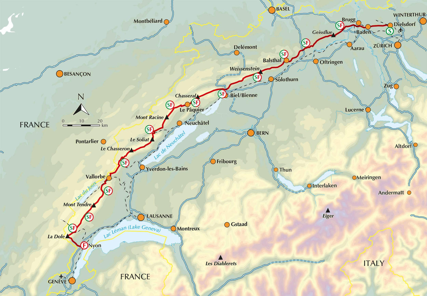 Guide de randonnées (en anglais) - Switzerland’s Jura crest trail trekking, Zurich to Geneva | Cicerone guide de randonnée Cicerone 