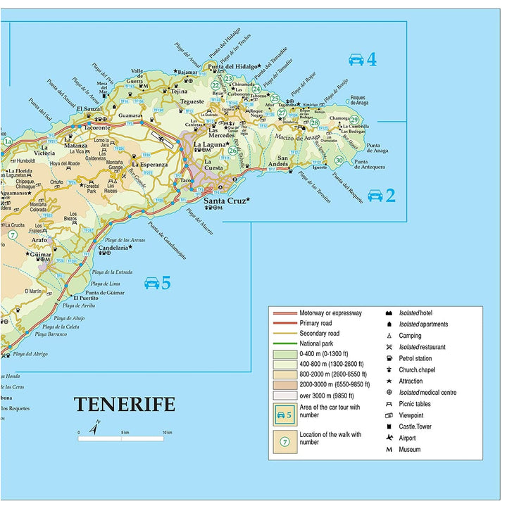 Guide de randonnées (en anglais) - Tenerife - 5 car tours & 80 long and short walks with GPS | Sunflower guide de randonnée Sunflower 