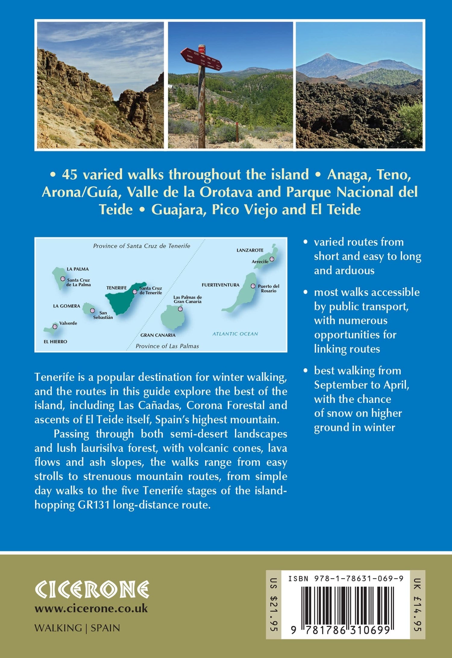 Guide de randonnées (en anglais) - Tenerife | Cicerone guide de randonnée Cicerone 