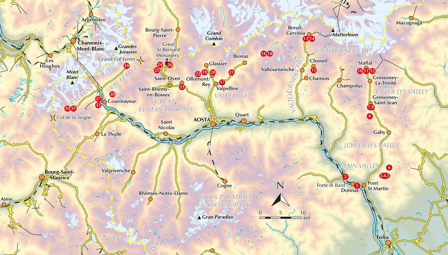 Guide de randonnées (en anglais) - The aosta valley | Cicerone guide de randonnée Cicerone 