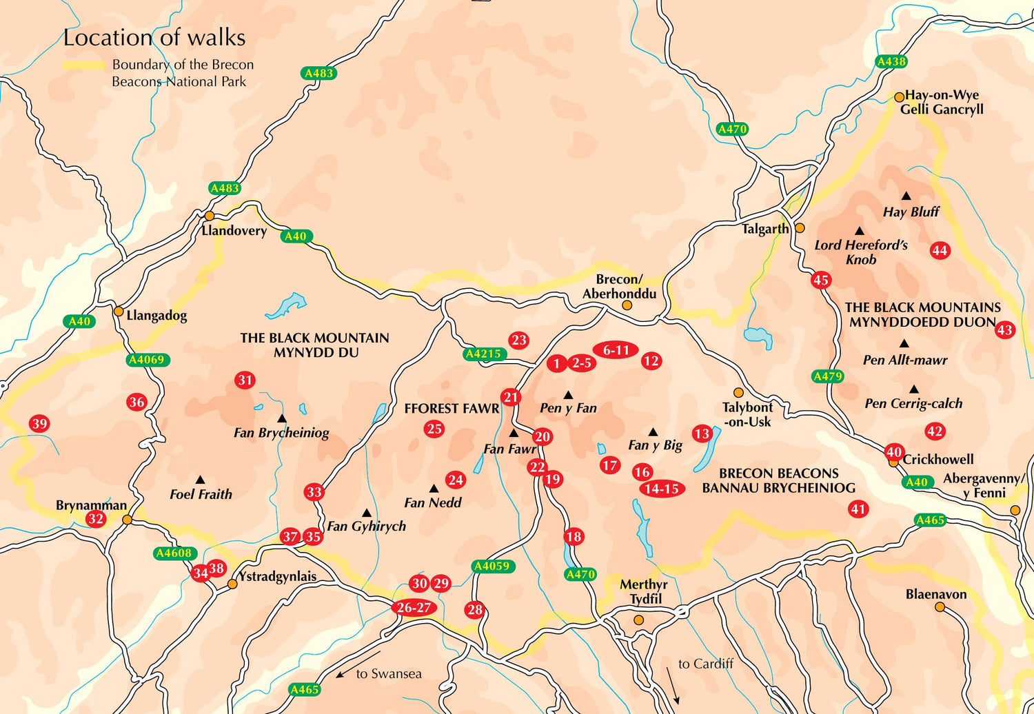 Guide de randonnées (en anglais) - the Brecon Beacons: 45 circular walks in the National Park | Cicerone guide de randonnée Cicerone