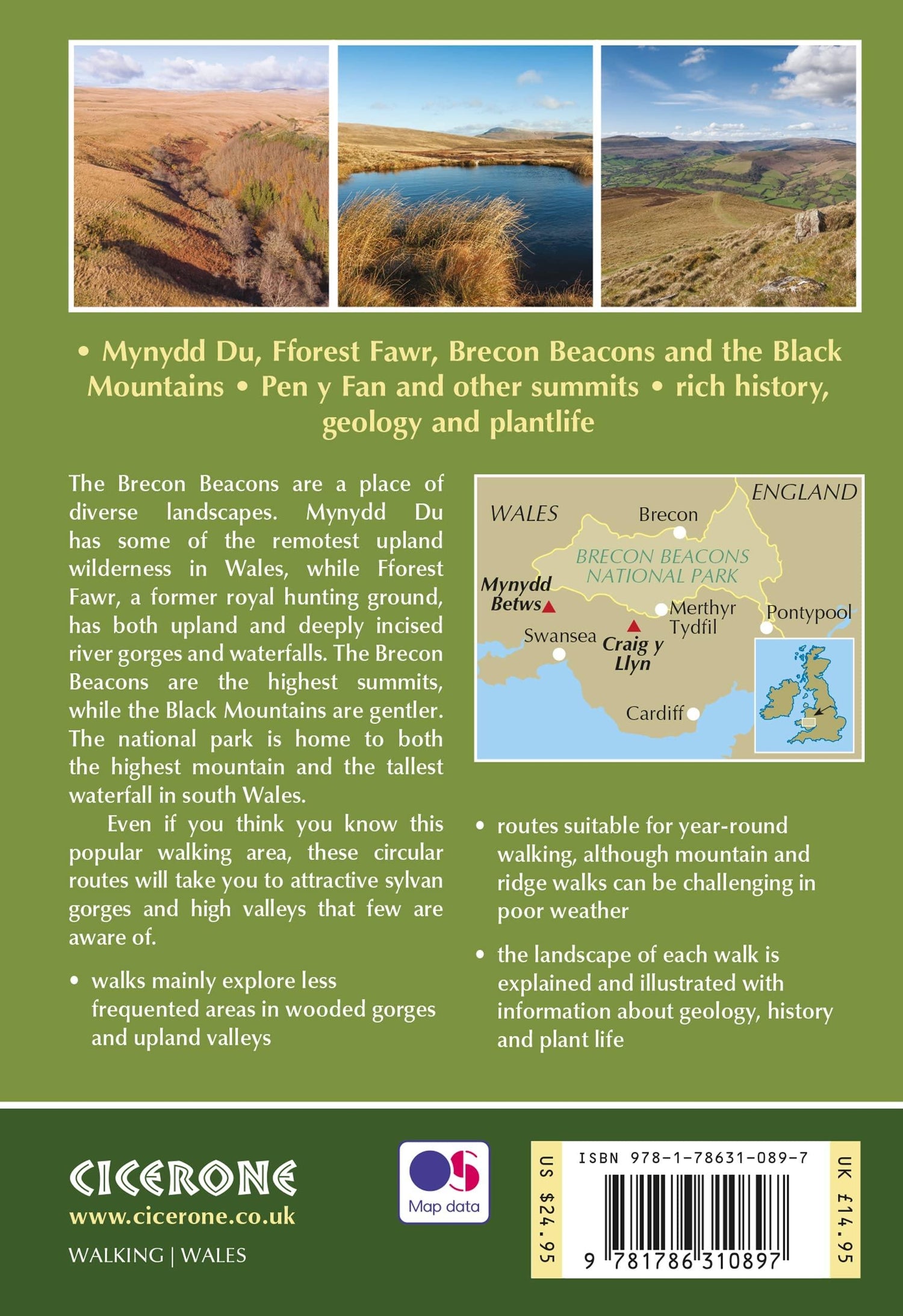 Guide de randonnées (en anglais) - the Brecon Beacons: 45 circular walks in the National Park | Cicerone guide de randonnée Cicerone