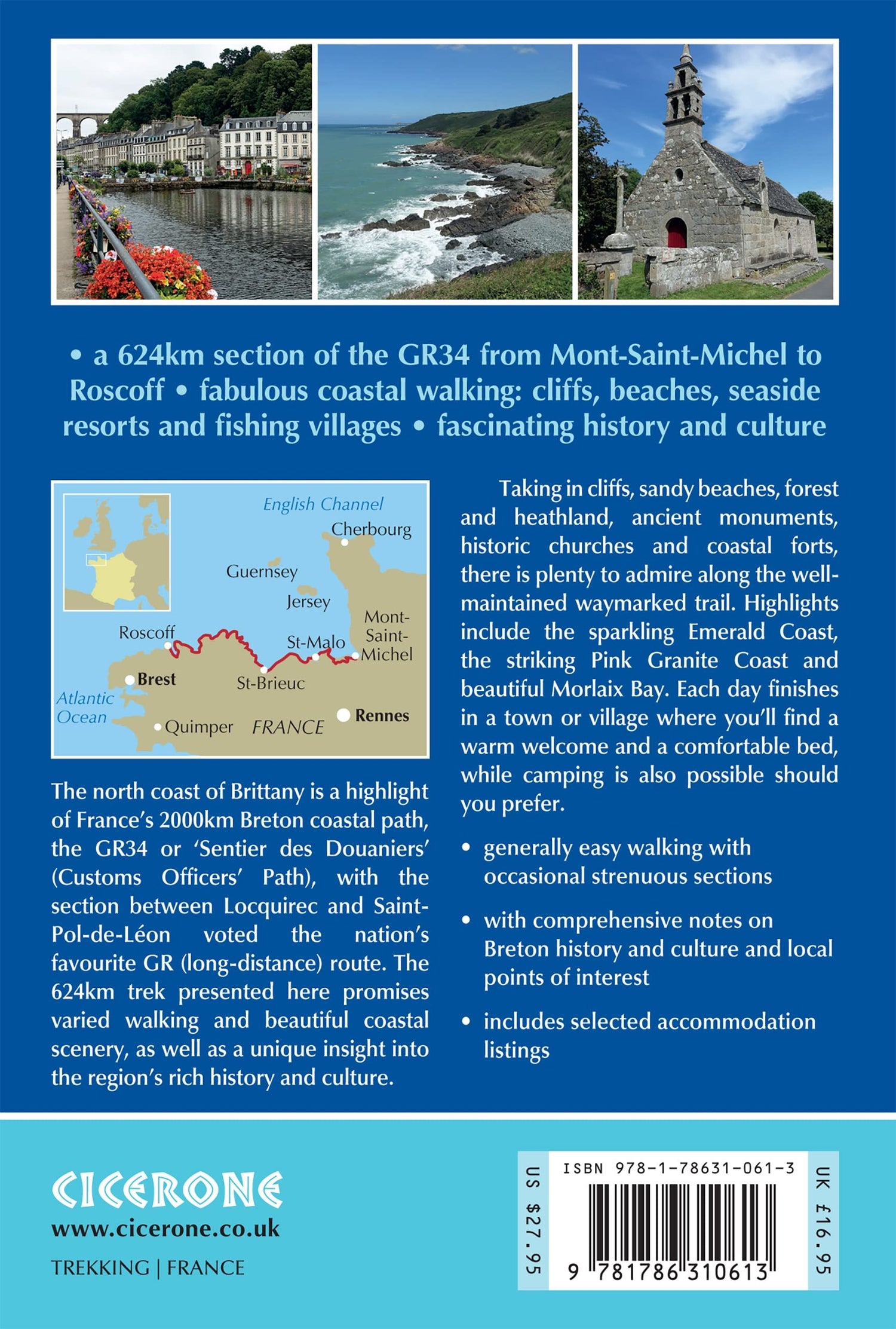 Guide de randonnées (en anglais) - The Brittany coast path : The GR 34 from Mont-Saint-Michel to Roscoff | Cicerone guide de randonnée Cicerone 