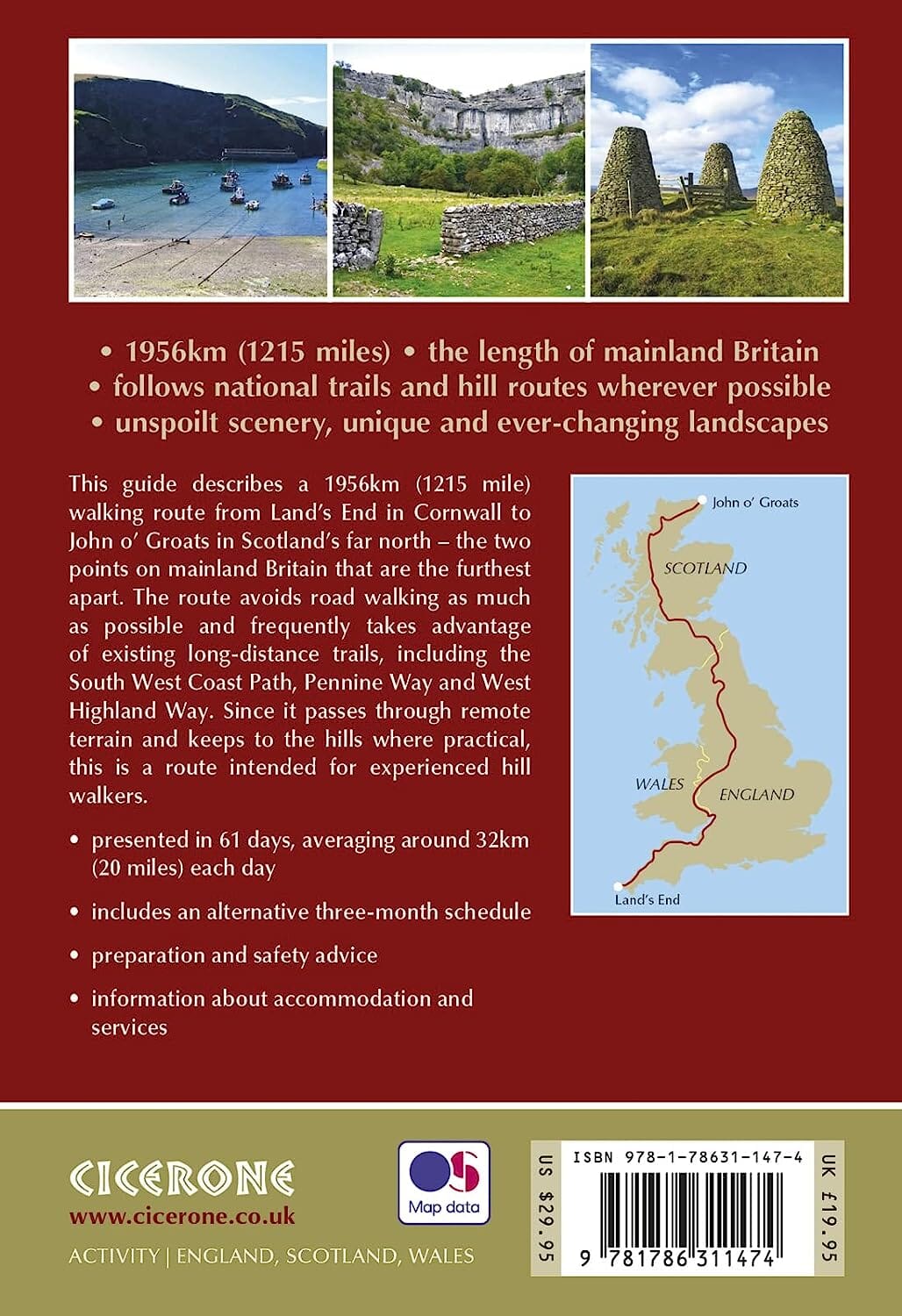 Guide de randonnées (en anglais) - The End to End Trail, Land's End to John o' Groats | Cicerone guide de randonnée Cicerone 