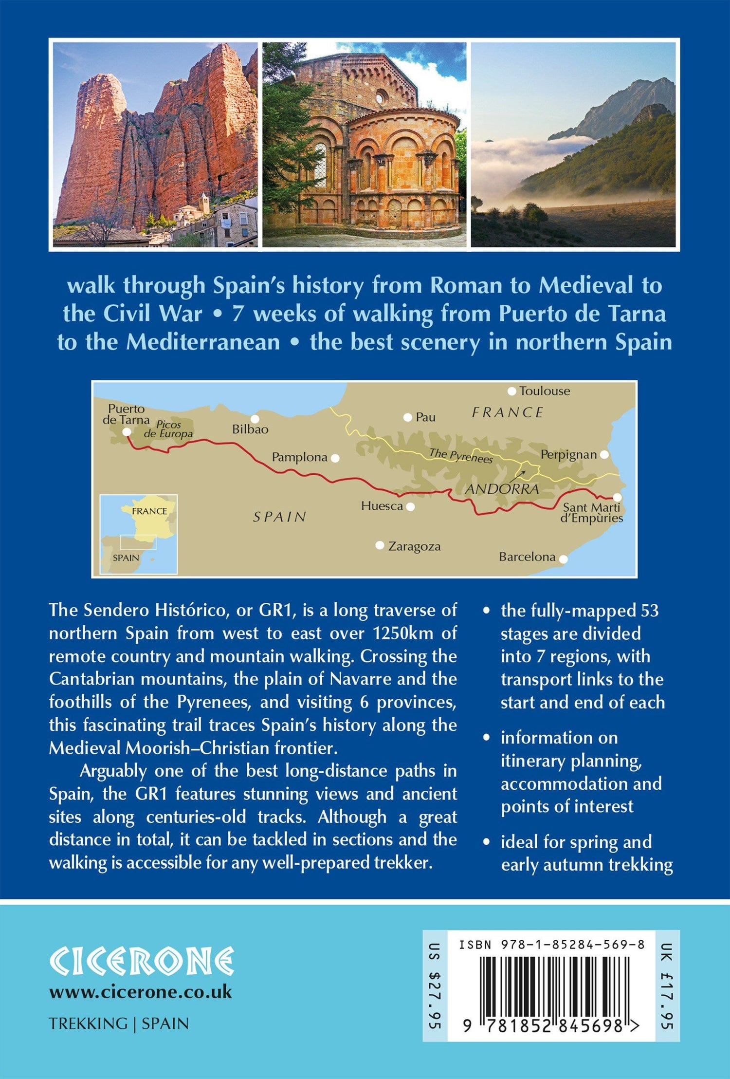Guide de randonnées (en anglais) - The Gr1 : Spain's Sendero Historico (Northern Spain-Picos to the Mediterranean) | Cicerone guide de randonnée Cicerone 