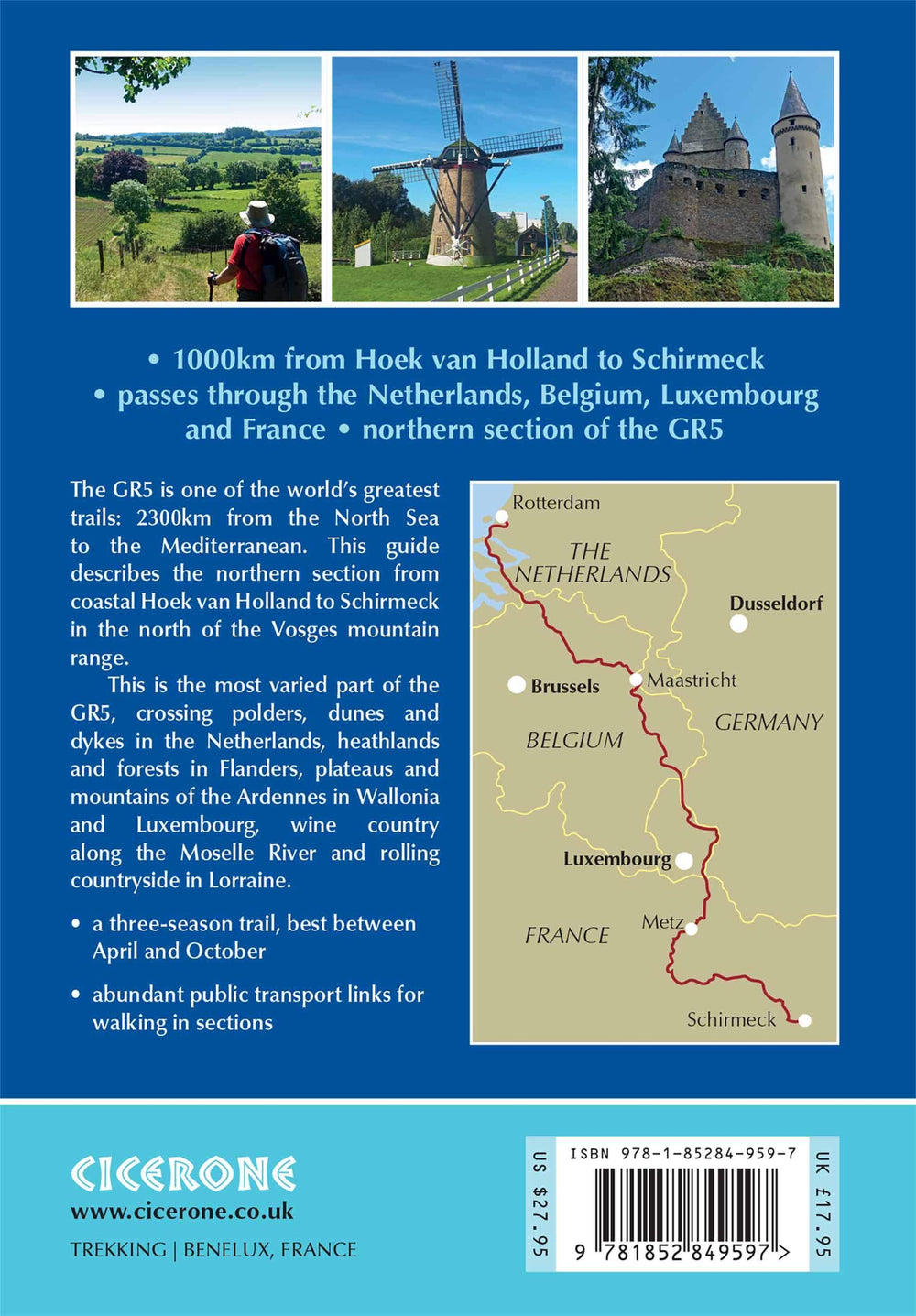 Guide de randonnées (en anglais) - The GR5 Trail (Benelux and Lorraine) : The North Sea to Schirmeck in the Vosges mountains | Cicerone guide de randonnée Cicerone 