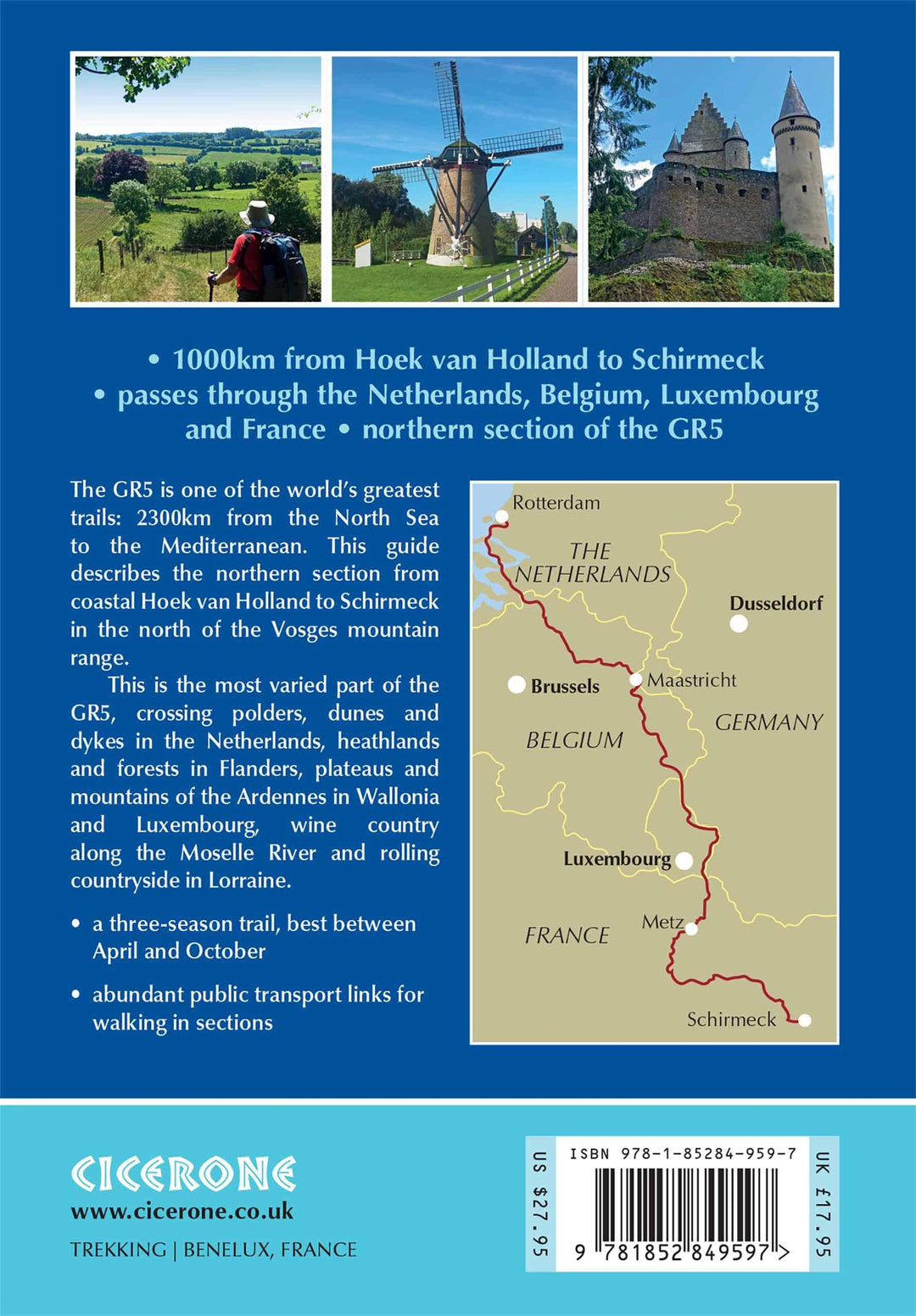Guide de randonnées (en anglais) - The GR5 Trail (Benelux and Lorraine) : The North Sea to Schirmeck in the Vosges mountains | Cicerone guide de randonnée Cicerone 