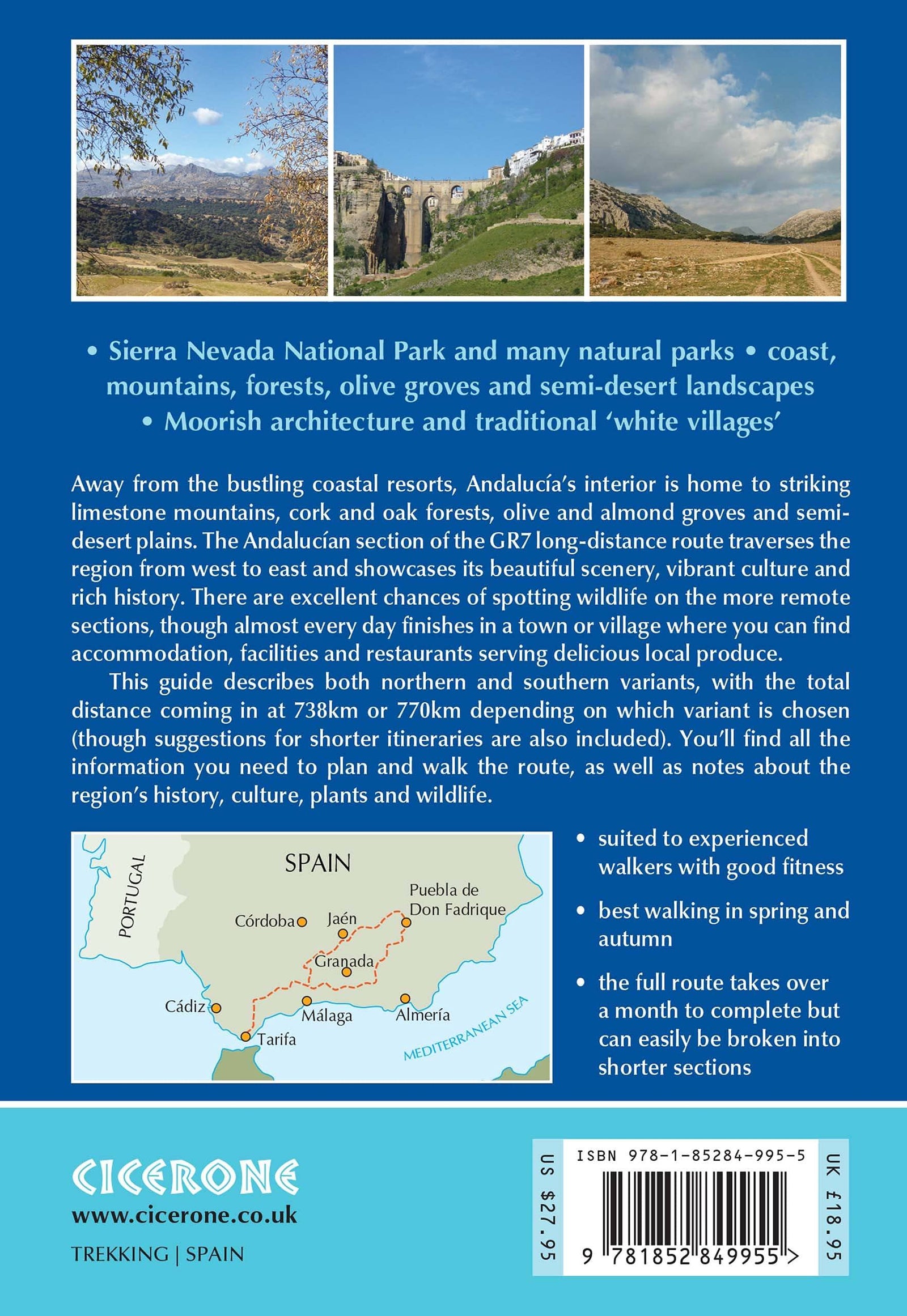 Guide de randonnées (en anglais) - the GR7 in Andalucia | Cicerone guide de randonnée Cicerone 
