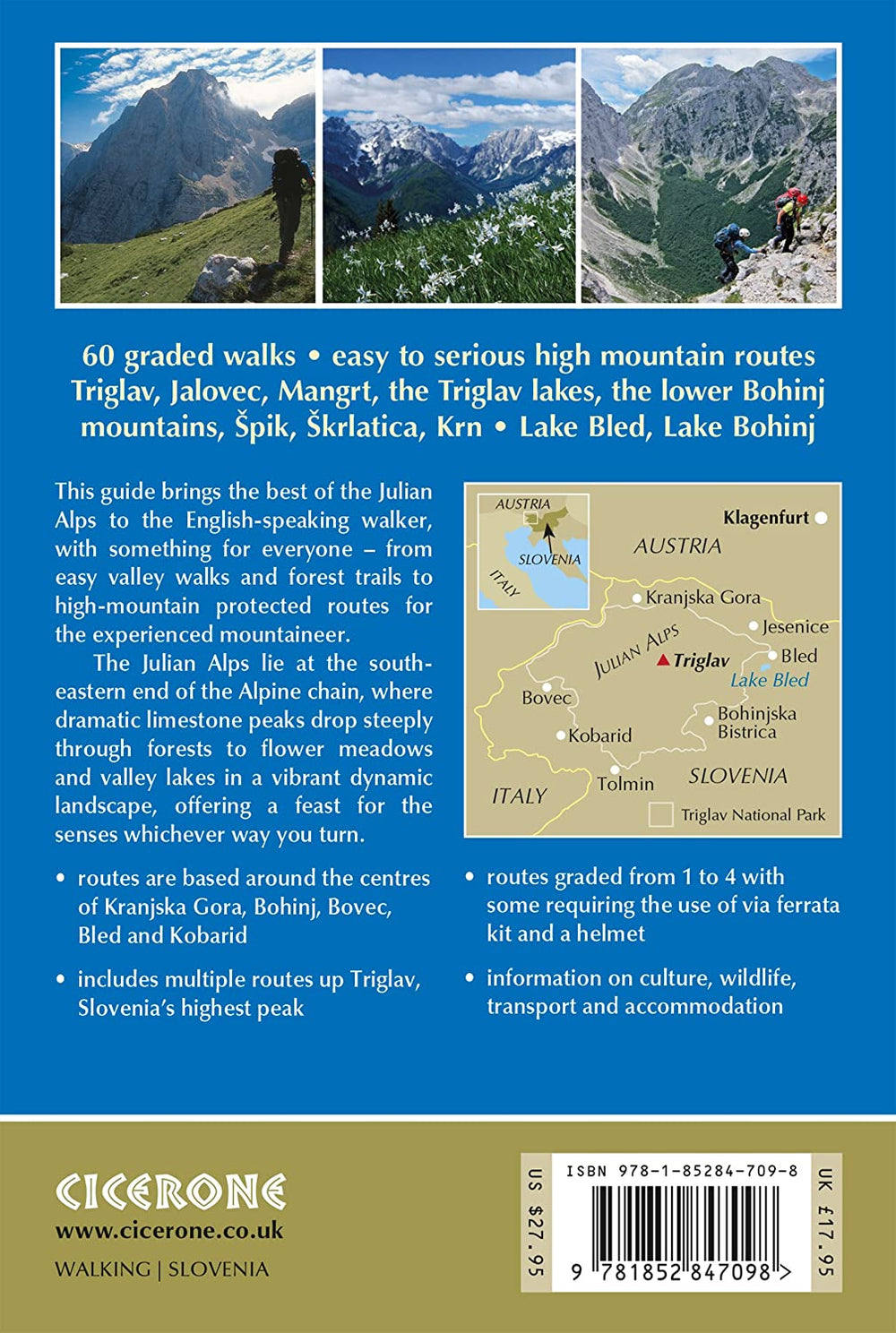 Guide de randonnées (en anglais) - The Julian Alps of Slovenia : Mountain Walks and Short Treks | Cicerone guide de randonnée Cicerone 