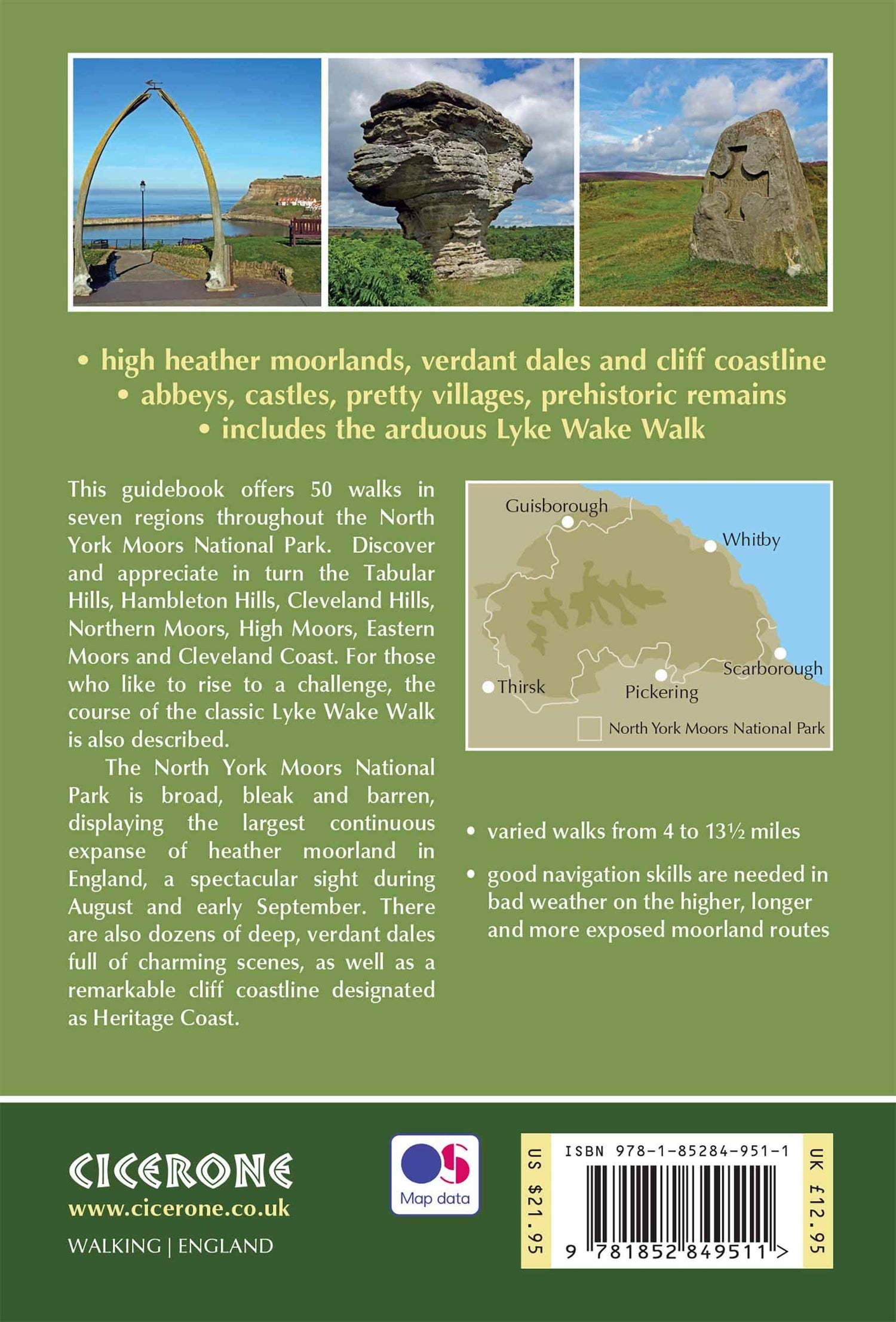 Guide de randonnées (en anglais) - The North York Moors : 50 walks in the National Park | Cicerone guide de randonnée Cicerone 