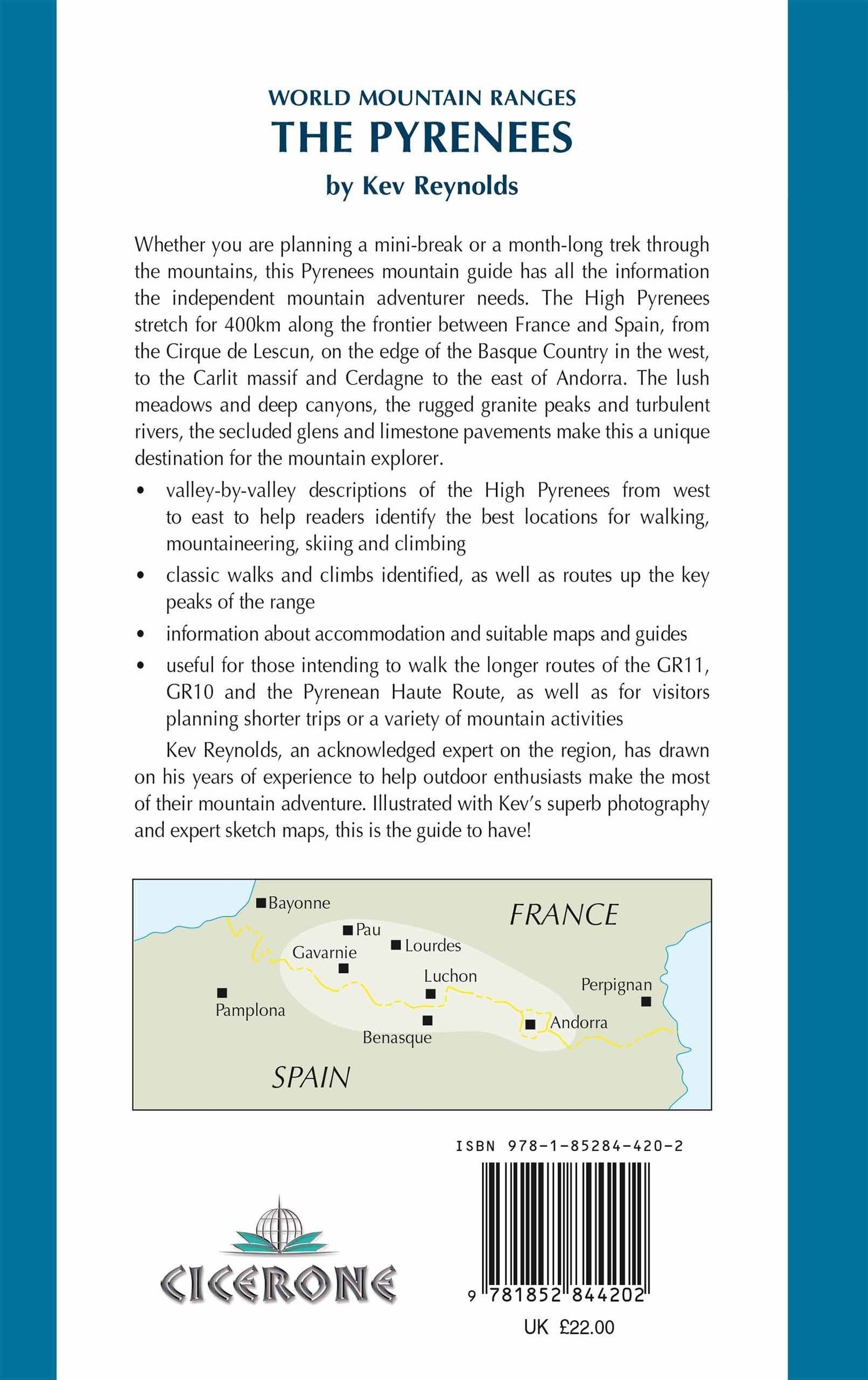 Guide de randonnées (en anglais) - The Pyrenees: The High Pyrenees from the Cirque de Lescun to the Carlit Massif | Cicerone guide de randonnée Cicerone 