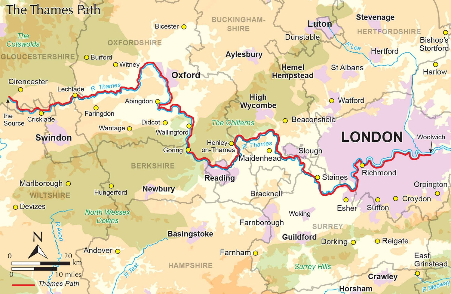 Guide de randonnées (en anglais) - The Thames Path | Cicerone guide de randonnée Cicerone 