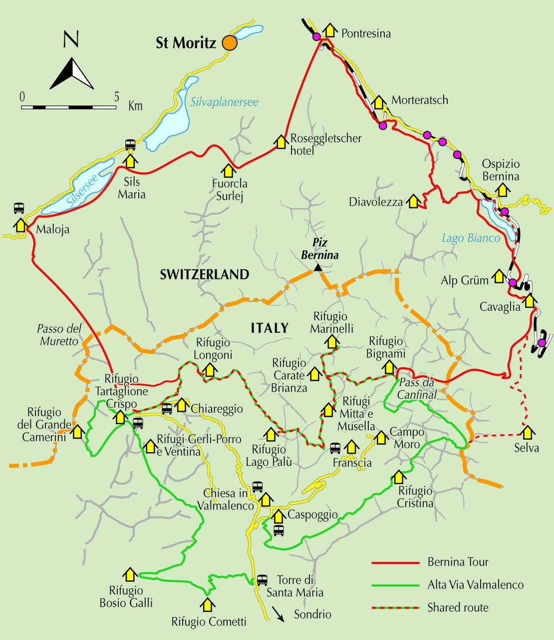 Guide de randonnées (en anglais) - The Tour of the Bernina : 9 day tour in Switzerland & Italy and Tour of Italy's Valmalenco | Cicerone guide de randonnée Cicerone 