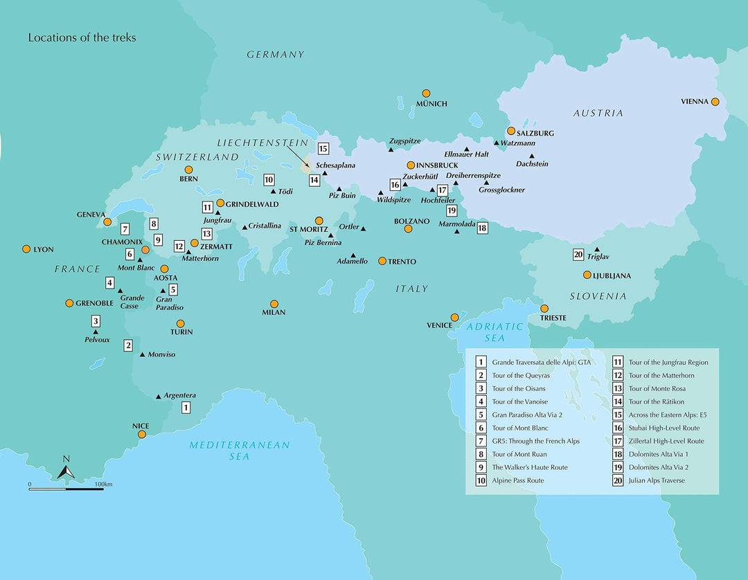 Guide de randonnées (en anglais) - Trekking in the Alps : 20 classic routes | Cicerone guide de randonnée Cicerone 