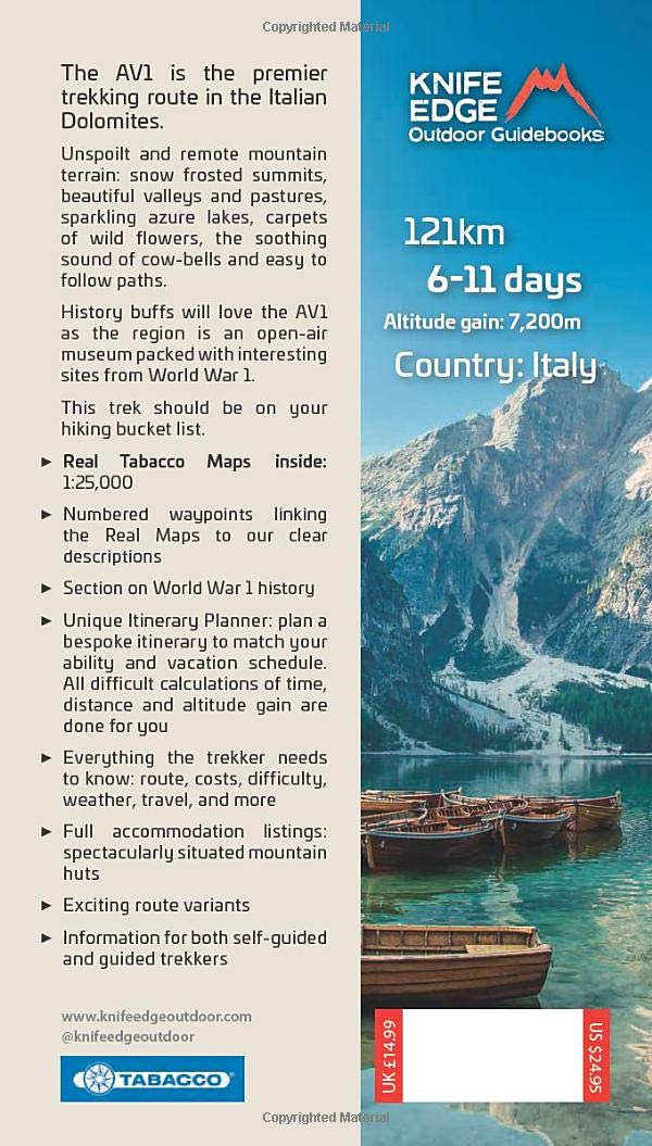 Guide de randonnées (en anglais) - Trekking the Dolomites AV1 | Knife Edge Outdoor guide de randonnée Knife Edge Outdoor 