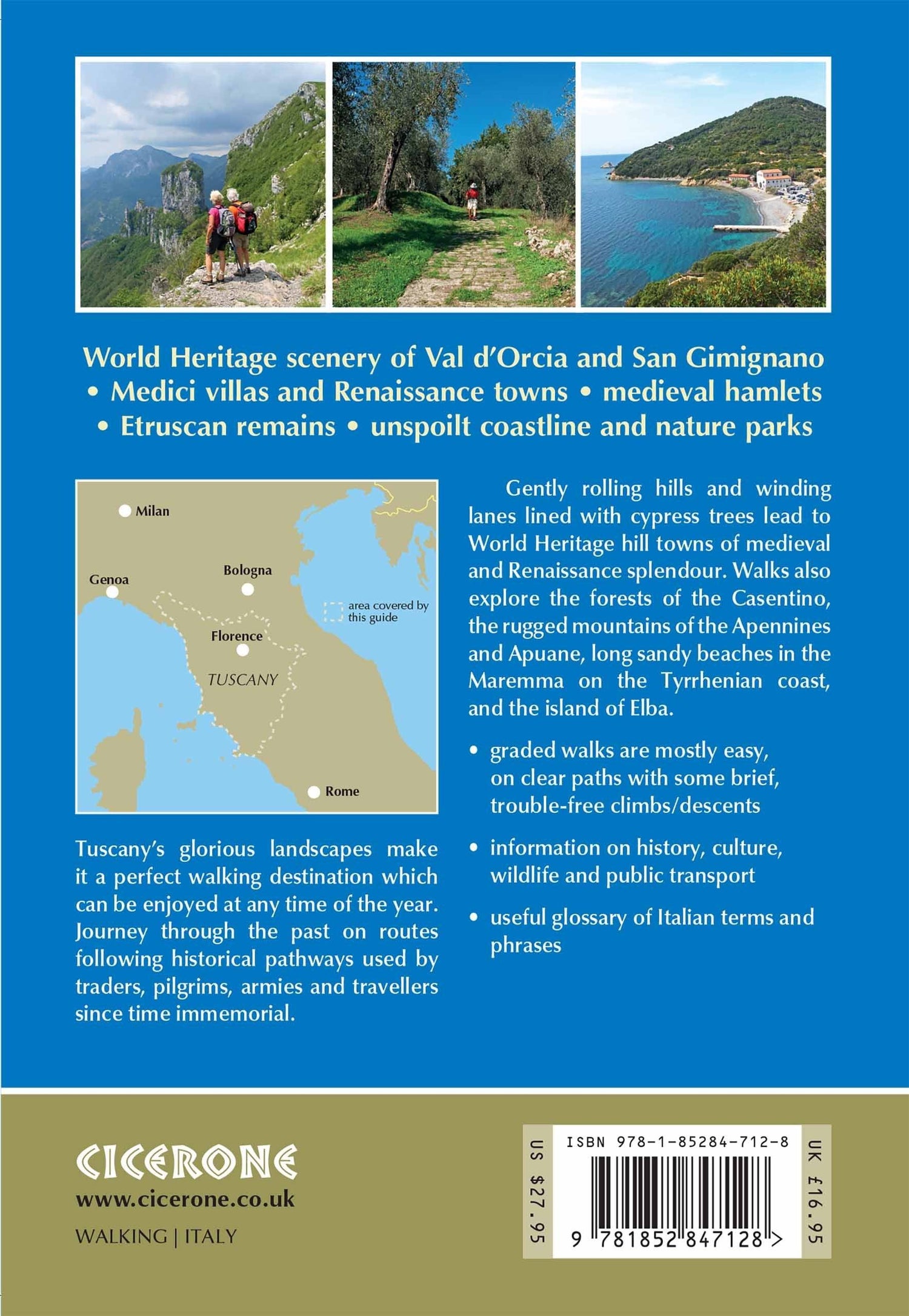 Guide de randonnées (en anglais) - Tuscany walking guide 43 walks | Cicerone guide de randonnée Cicerone 