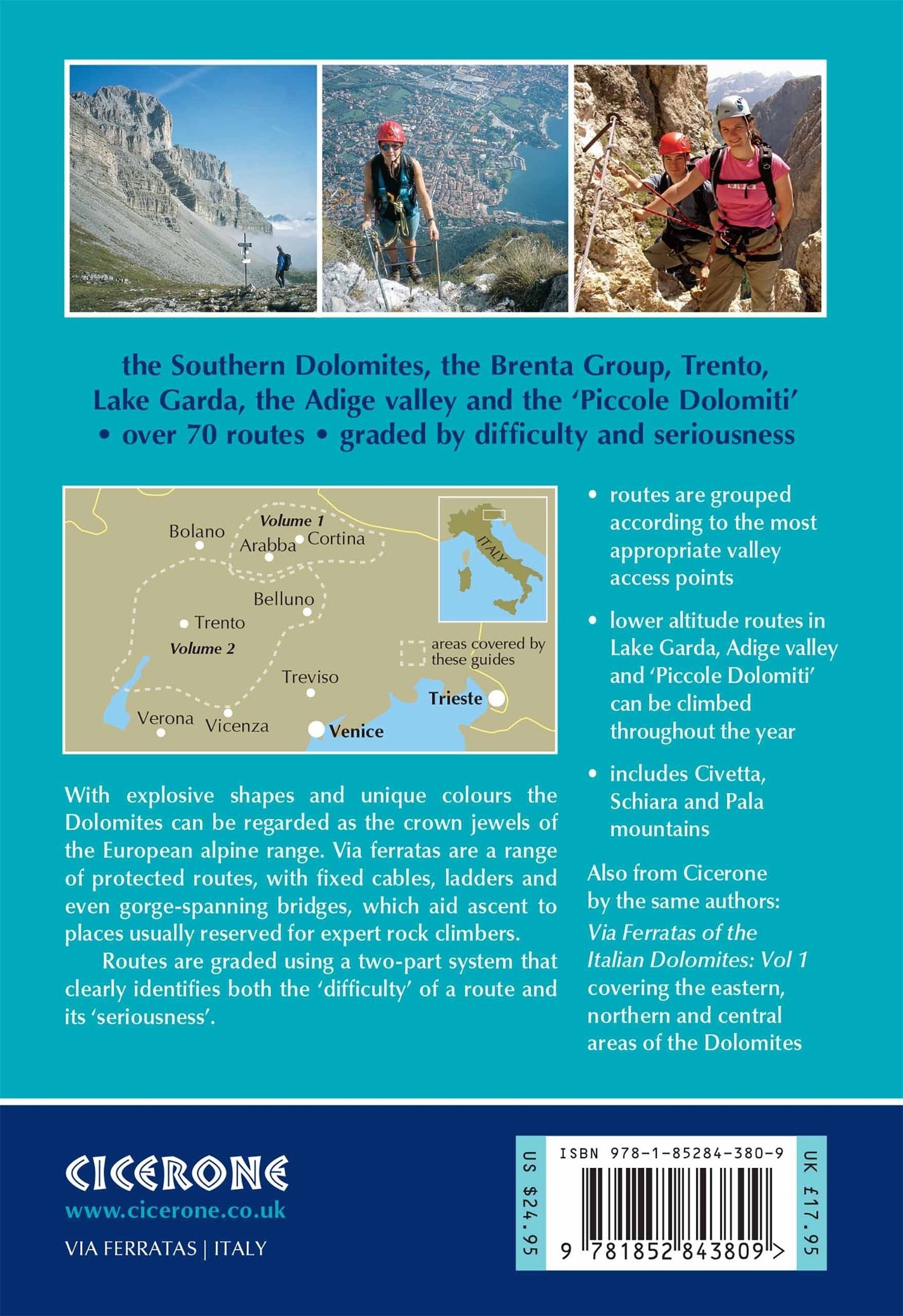 Guide de randonnées (en anglais) - Via Ferratas of the Italian Dolomites: Southern Dolomites, Brenta and Lake Garda Area | Cicerone guide de randonnée Cicerone 
