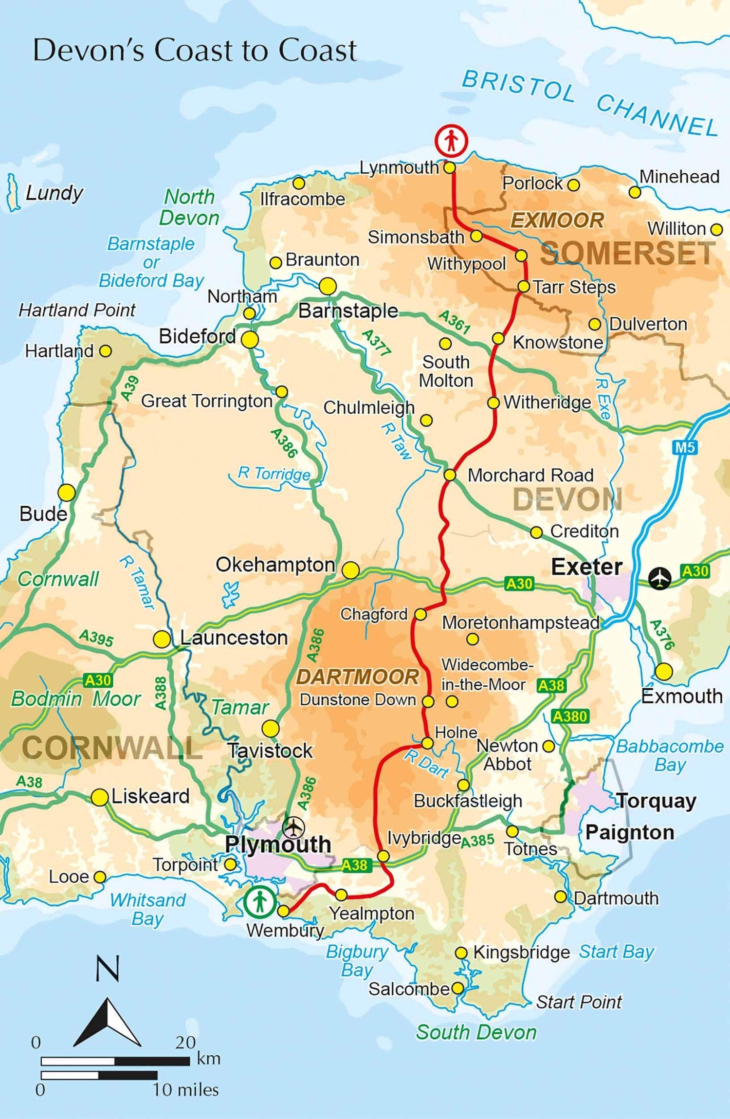 Guide de randonnées (en anglais) - Walking the Two Moors Way | Cicerone guide de randonnée Cicerone 