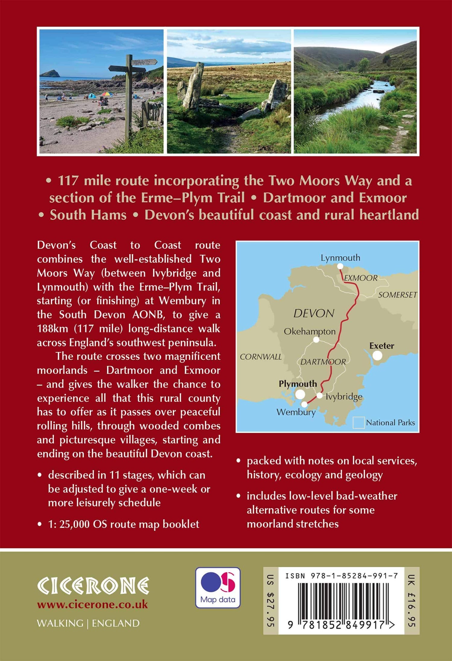 Guide de randonnées (en anglais) - Walking the Two Moors Way | Cicerone guide de randonnée Cicerone 