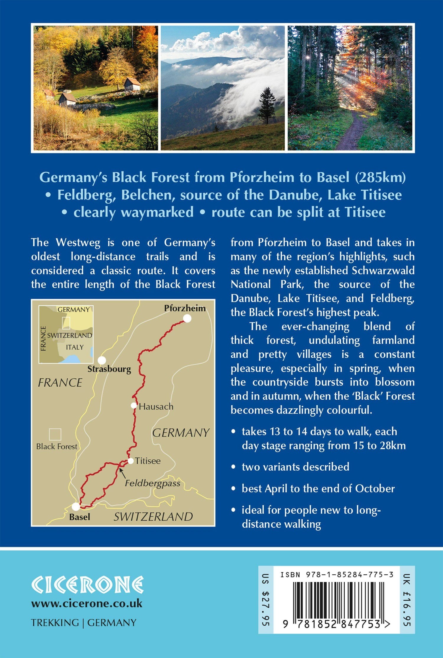 Guide de randonnées (en anglais) - Westweg trekking through Germany's Black Forest | Cicerone guide de randonnée Cicerone 