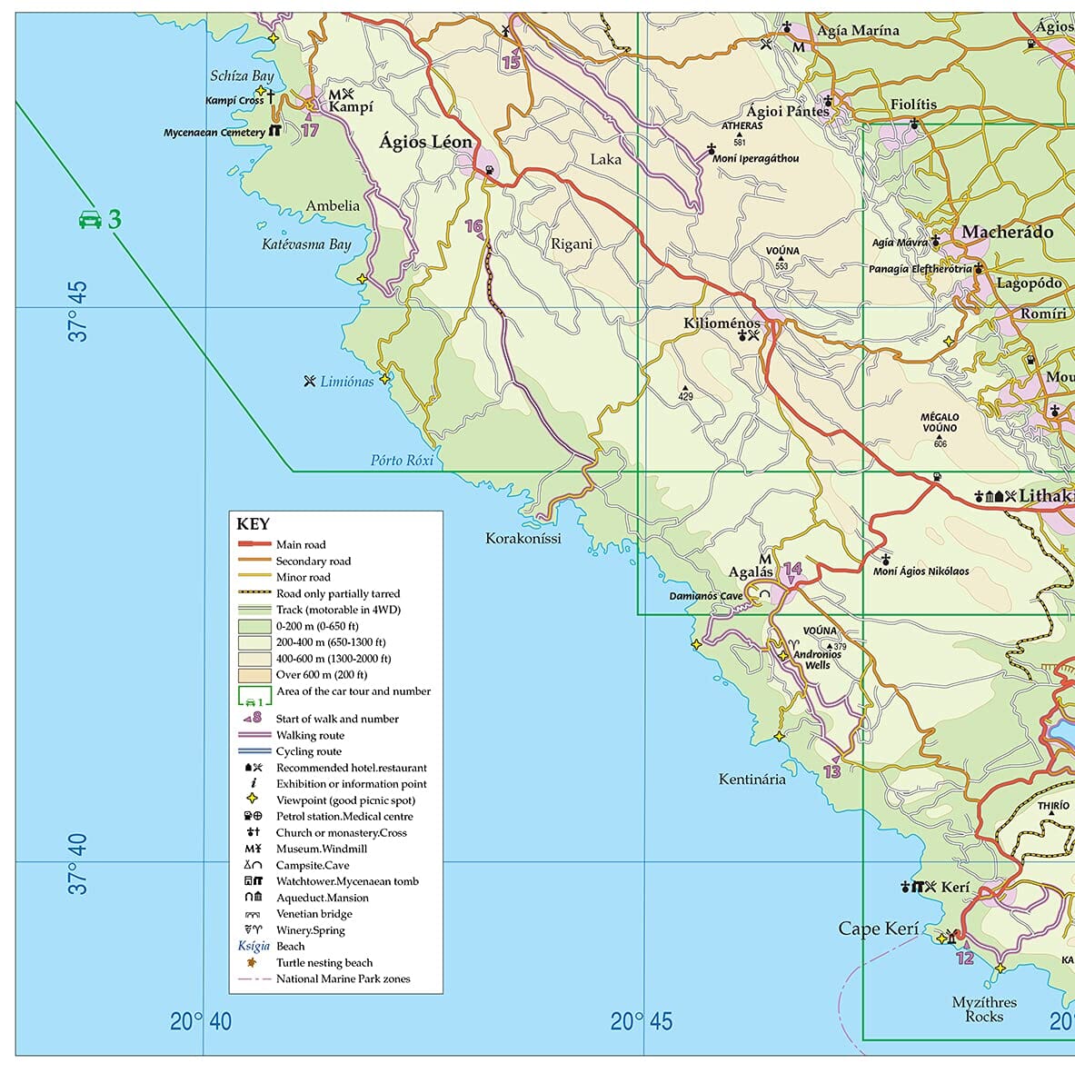 Guide de randonnées (en anglais) - Zakynthos - Complete guide with walks | Sunflower guide de randonnée Sunflower 