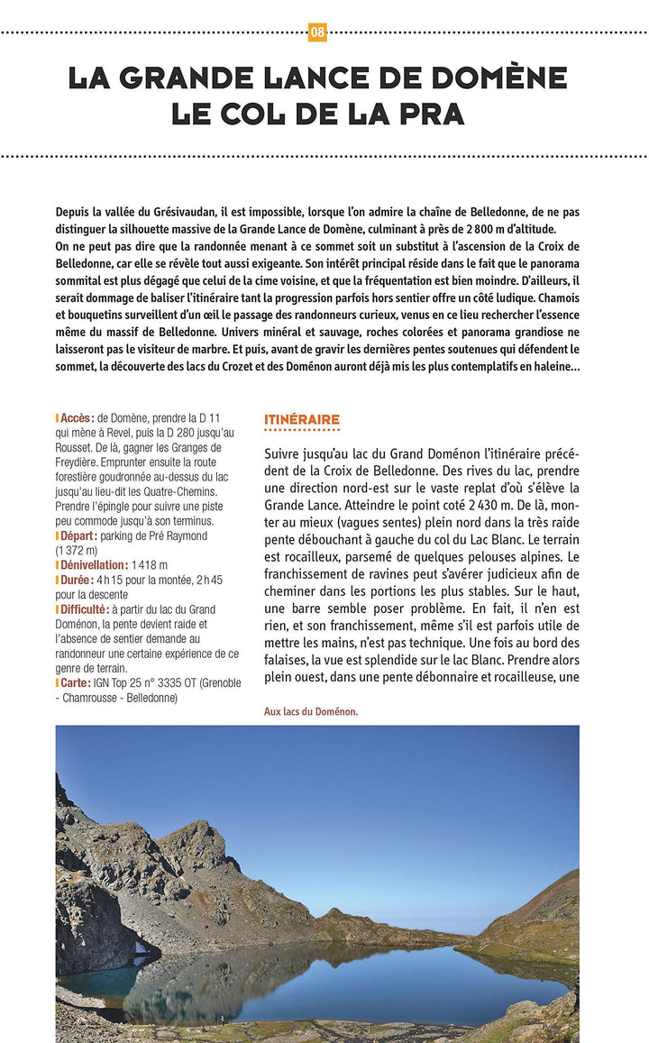 Guide de randonnées - Massif de Belledonne - Randonnées vers les sommets | Glénat guide de randonnée Glénat 