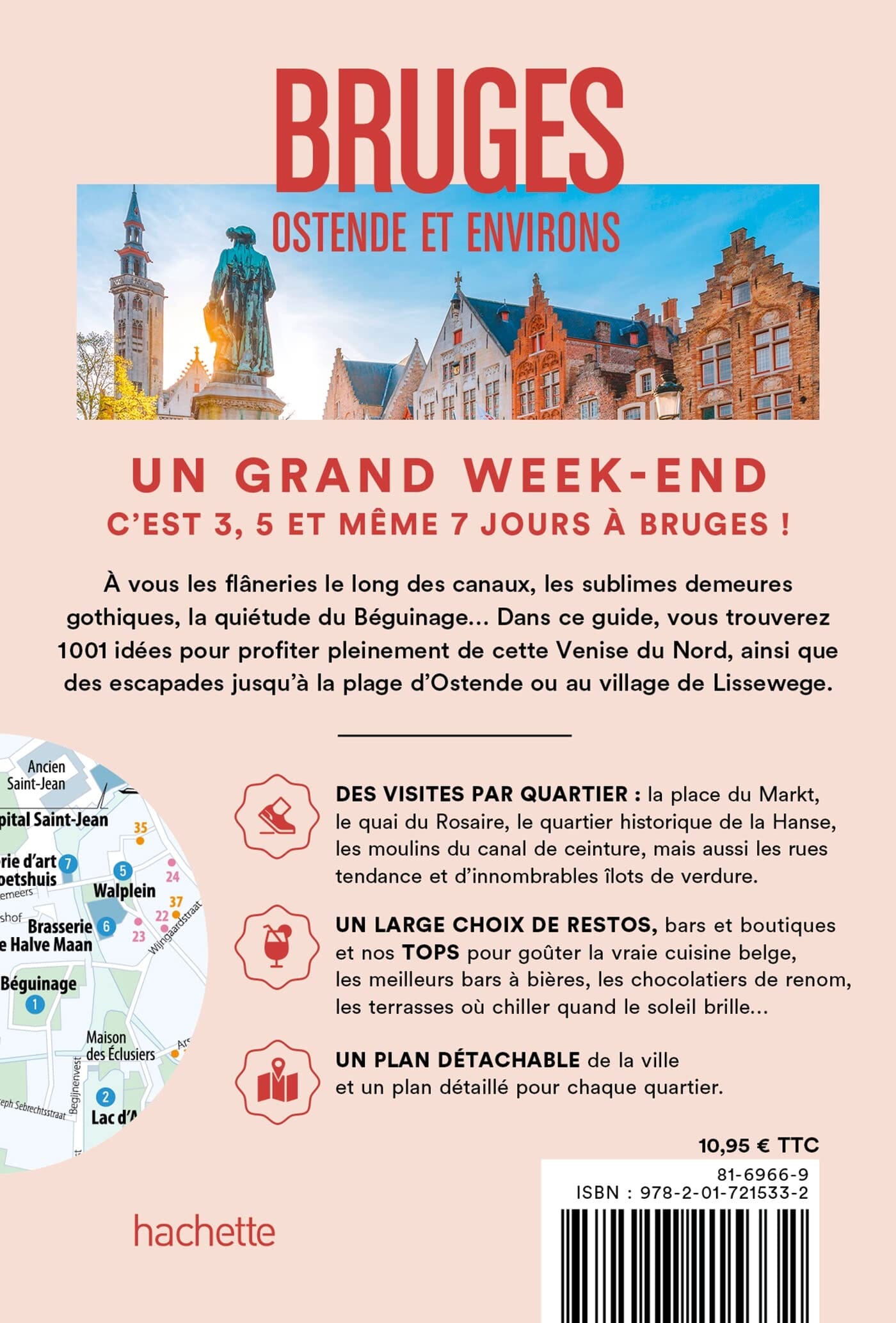 Guide de voyage de poche - Un Grand Week-end à Bruges, Ostende et env. - Édition 2023 | Hachette guide de voyage Hachette