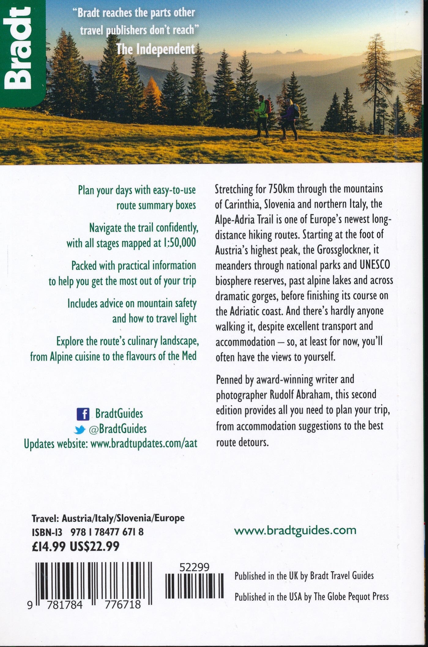 Guide de voyage (en anglais) - Alpe-Adria Trail : From Alps to Adriatic | Bradt guide de voyage Bradt 