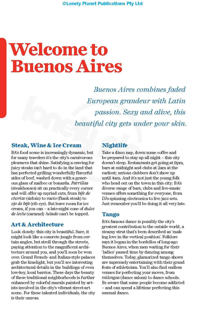 Guide de voyage (en anglais) - Buenos Aires | Lonely Planet guide de voyage Lonely Planet 