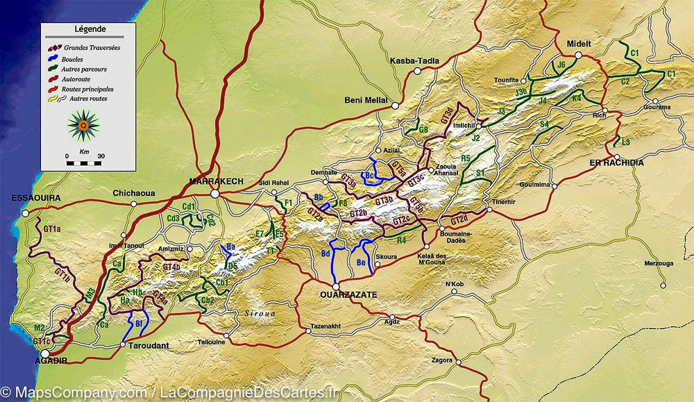Guide Gandini - Pistes du Haut Atlas (Maroc) - Tome 1 - La Compagnie des Cartes