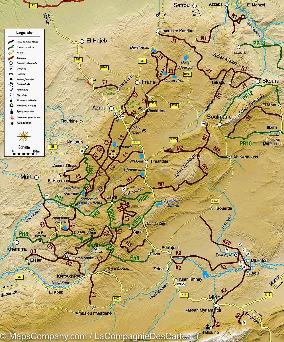 Guide Gandini - Pistes du Moyen Atlas (Maroc) - Tome 9 guide de voyage Extrem'Sud - Guides Gandini
