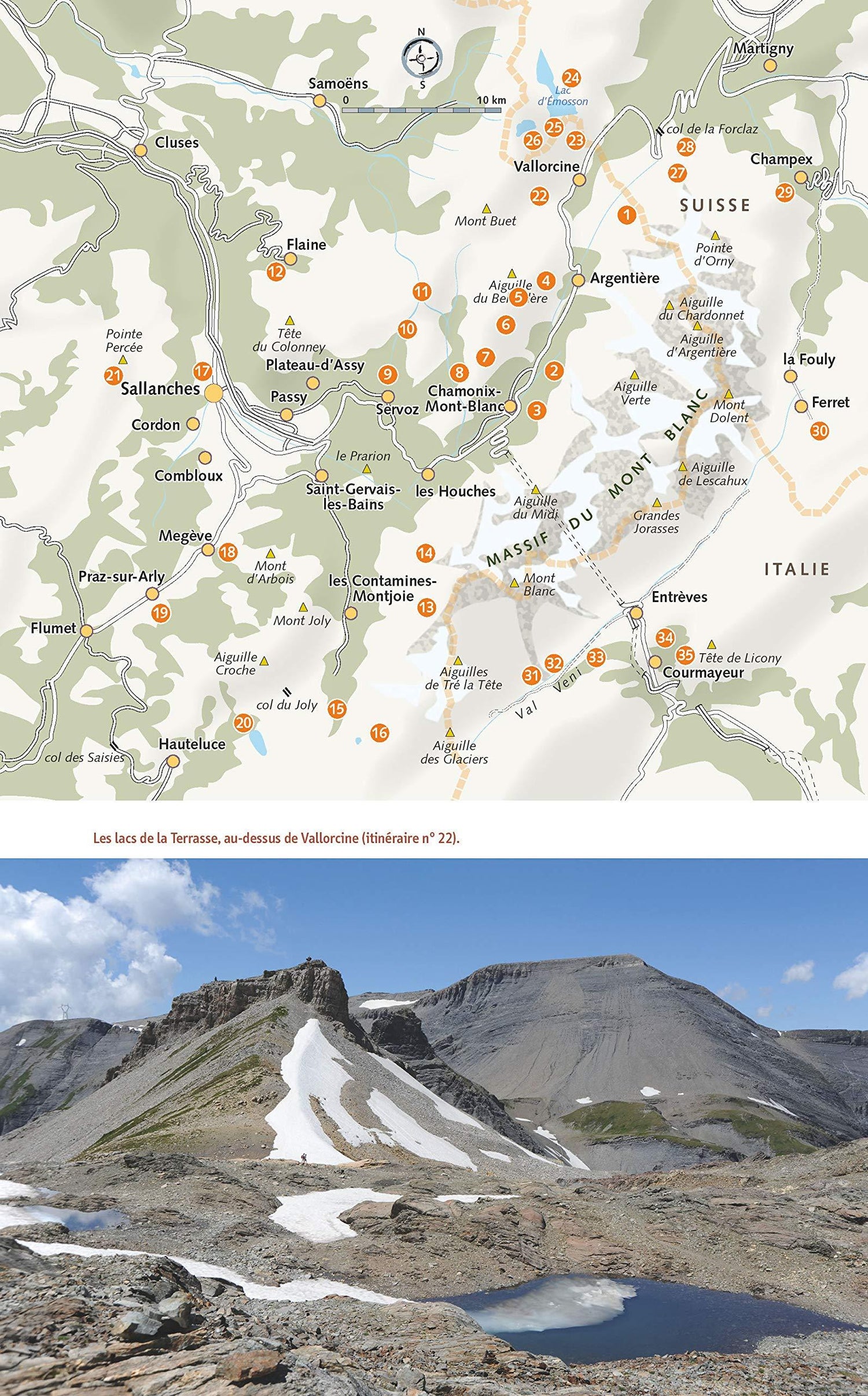 Guide de randonnées - Lacs et cascades autour du Mont-Blanc, les plus belles randonnées | Glénat guide de randonnée Glénat