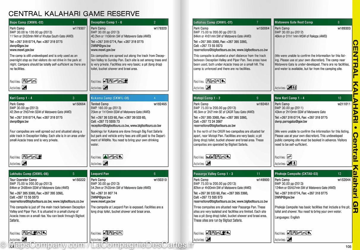 Guide pratique - Botswana en autonomie (en anglais) | Tracks4Africa guide de voyage Tracks4Africa