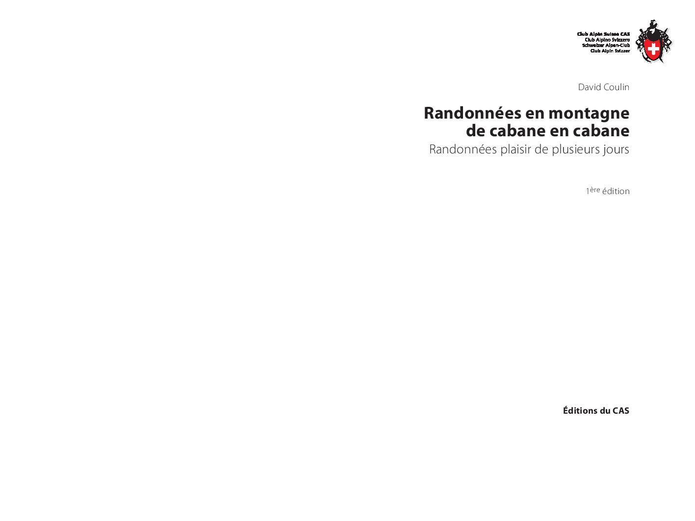 Guide - Randonnées en montagne de cabane en cabane | SAC - Club Alpin Suisse guide de randonnée SAC - Club Alpin Suisse 