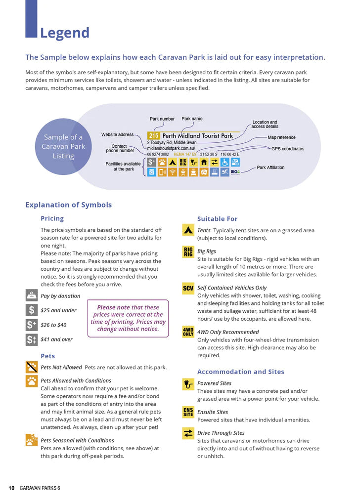 Guide spécial camping-car (à spirales) - Caravan Parks Australia Wide | Hema Maps atlas Hema Maps 